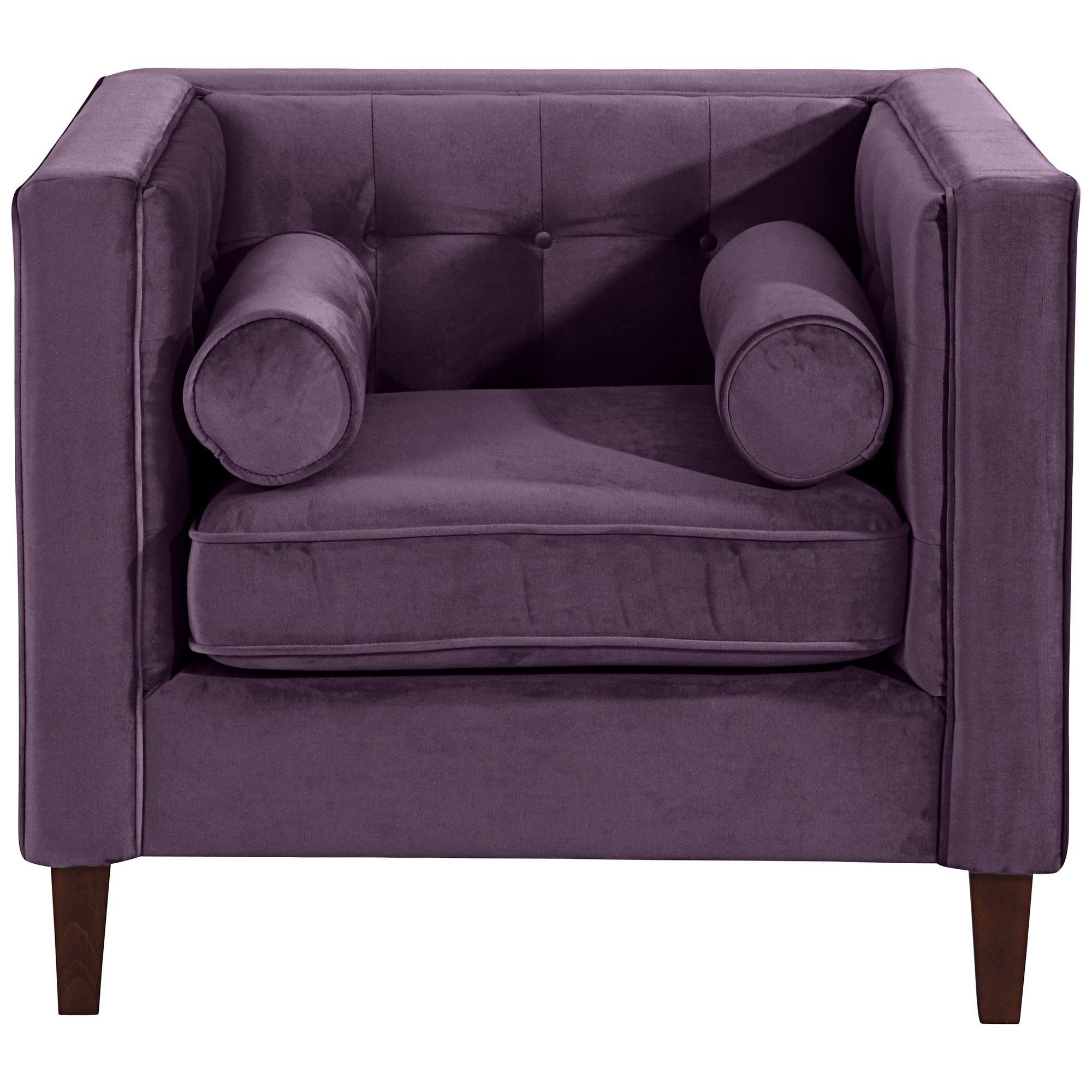 1-St), Bezug / inkl. dunkel Sessel nussbaum Versand, Kostenlosem hochwertig aufm purple 21795 (Sparpreis verarbeitet,bequemer Samtvelours Buche 58 Sitz Kessel Sessel Karel