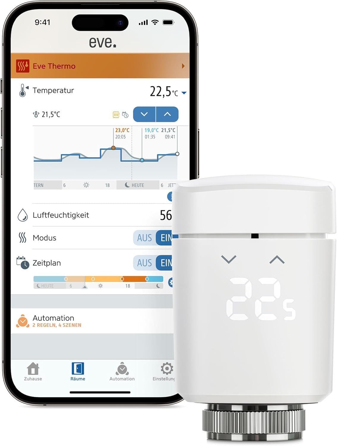 EVE Heizkörperthermostat Eve Thermo (Matter) 4 Generation, (1 St)