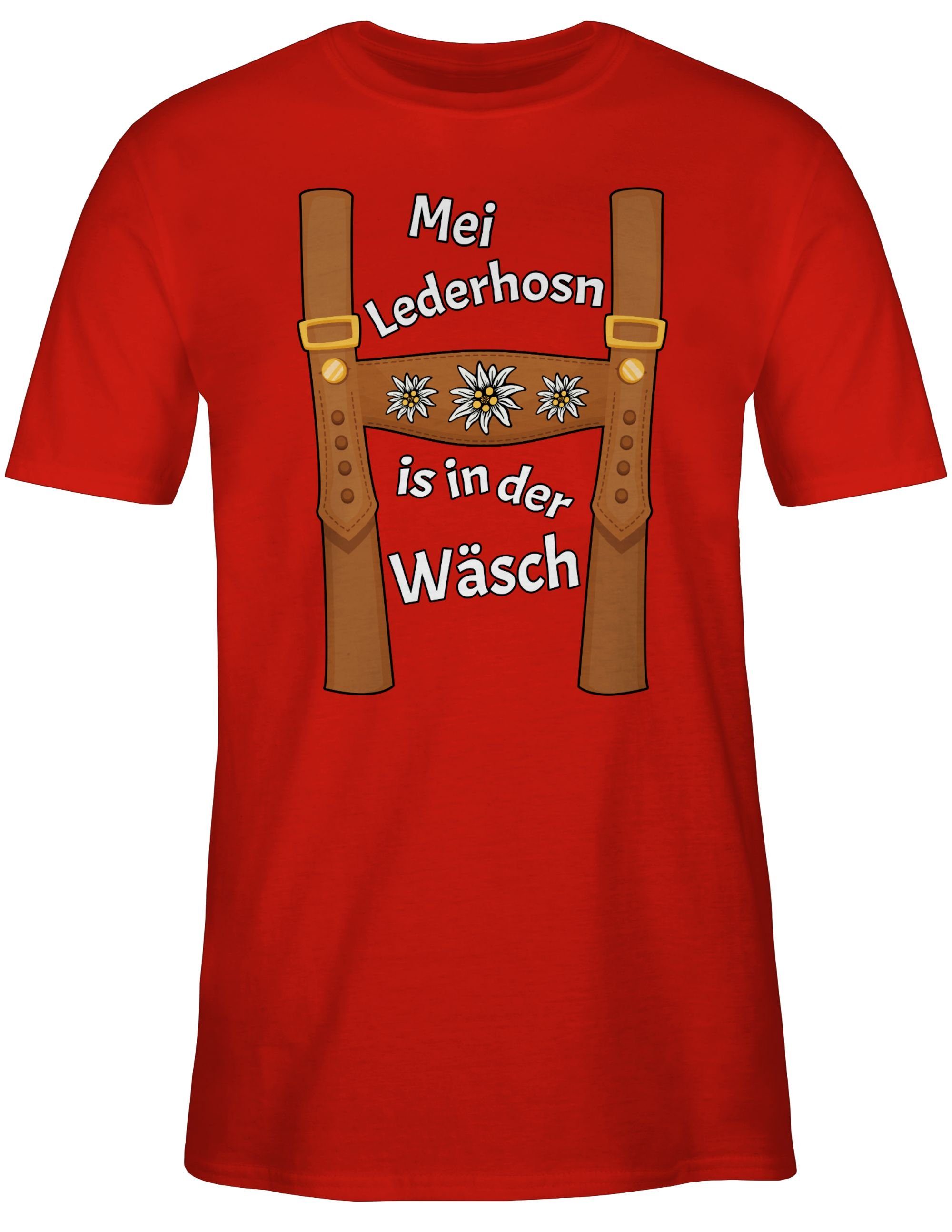 Mei der Shirtracer in Oktoberfest Herren Wäsch - is T-Shirt Lederhose Mode ist Lederhosn für Rot da Meine 03 in Wäsche