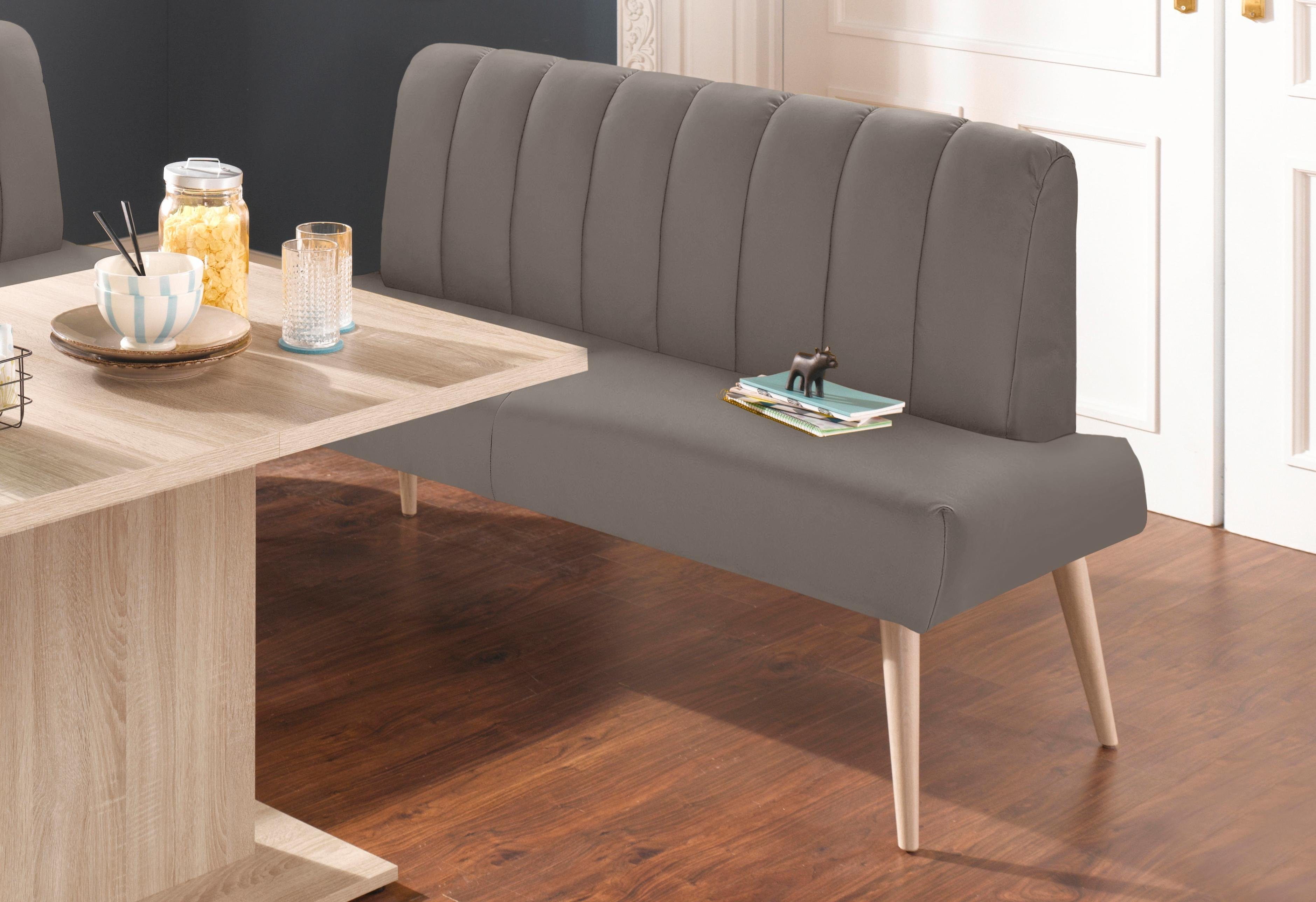 exxpo - sofa fashion Sitzbank Costa, moderne Rückensteppung, bequem und elegant, hoher Holzfuß, hochwertige Detailverarbeitung, Frei im Raum stellbar