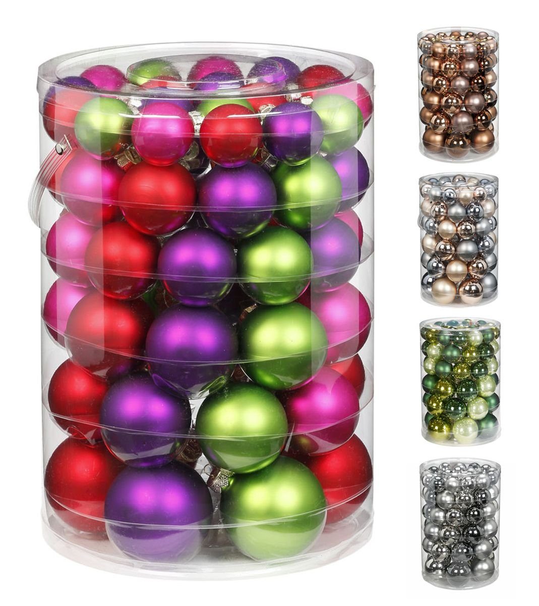 Christbaumschmuck JACK by Inge Glas 60x Glas Kugeln Christbaumkugeln Ø 4 5 6 7 cm Box