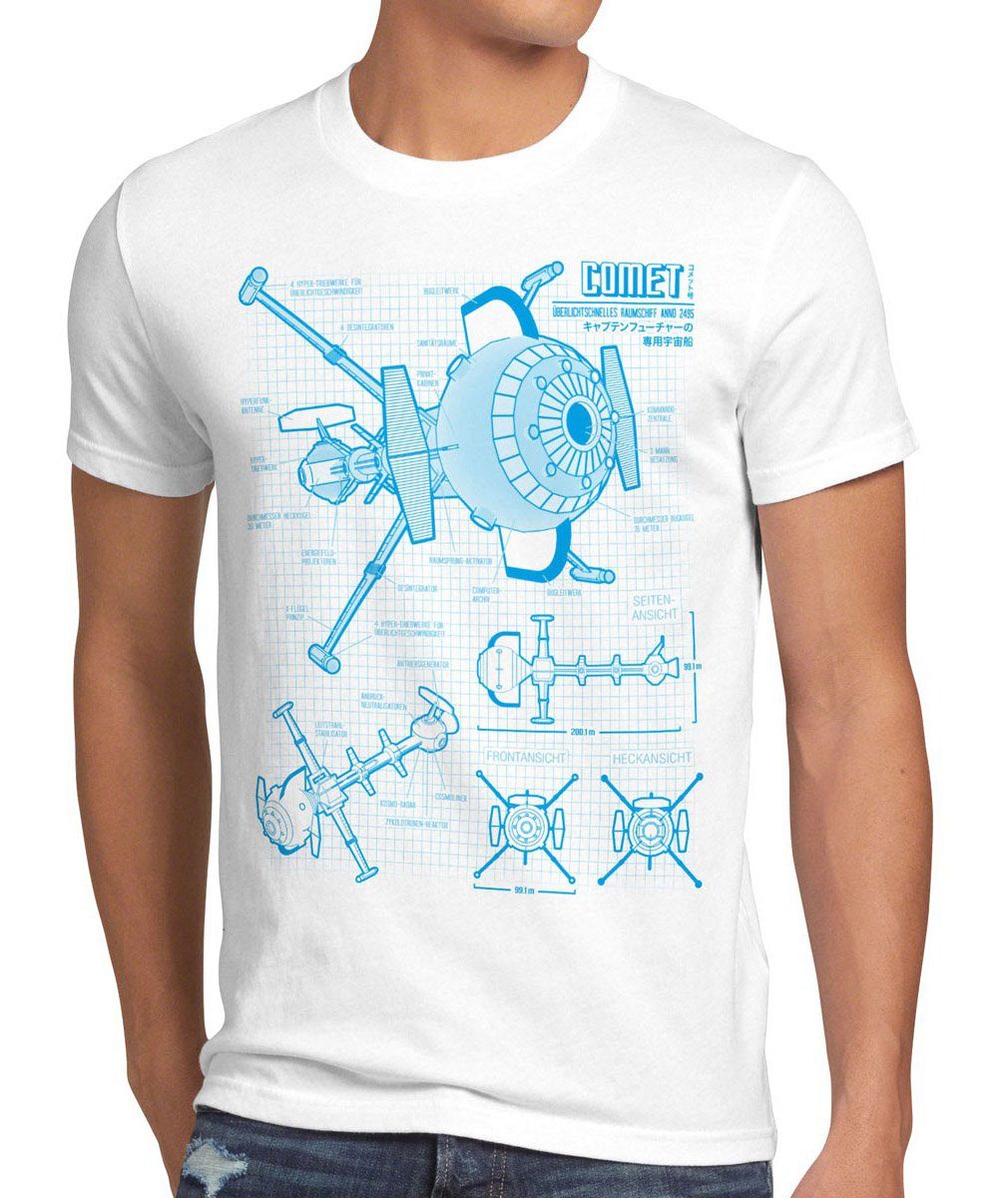 TV Fiction Anime Future Comet weiß Print-Shirt Captain blu-ray Herren Comic style3 Serie T-Shirt Science