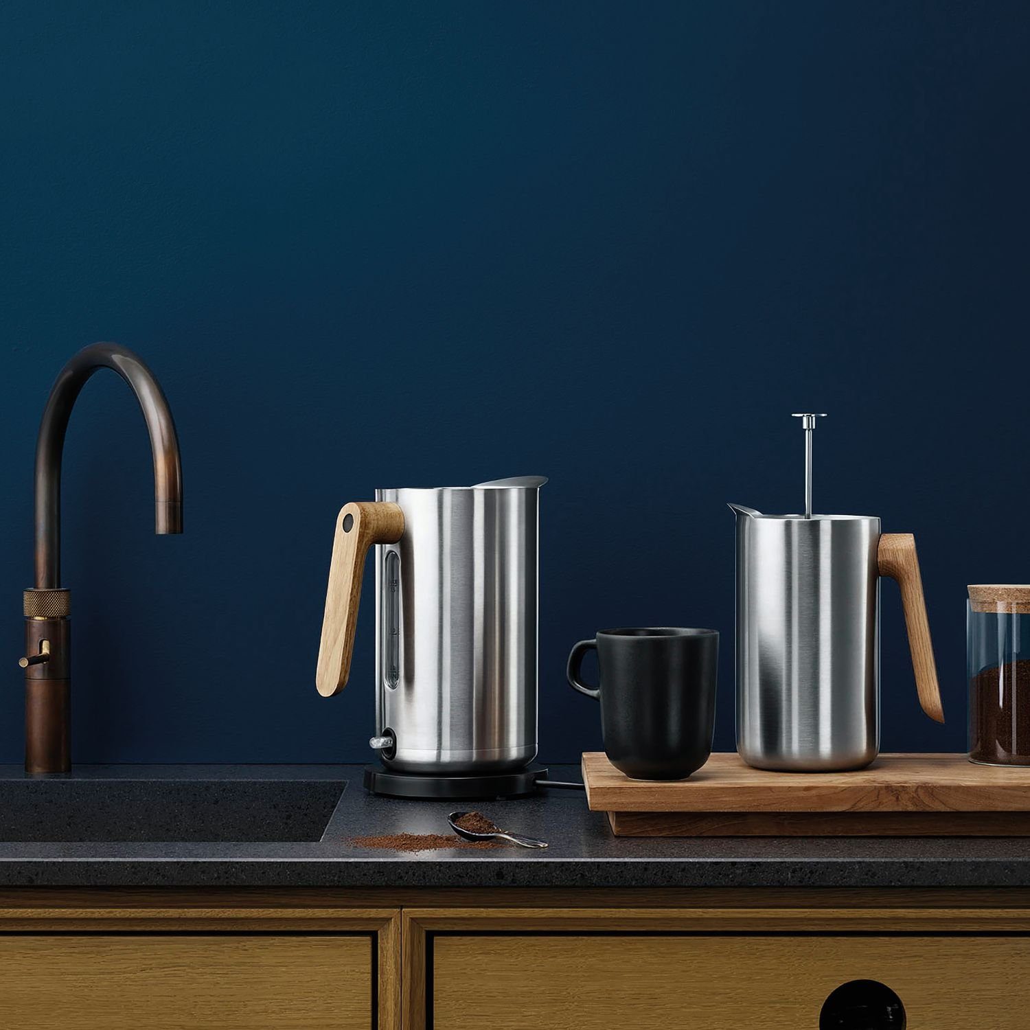 Eva Solo French Press Kanne, 1l Kaffeekanne, Edelstahlfilter, mit Isolierwirkung