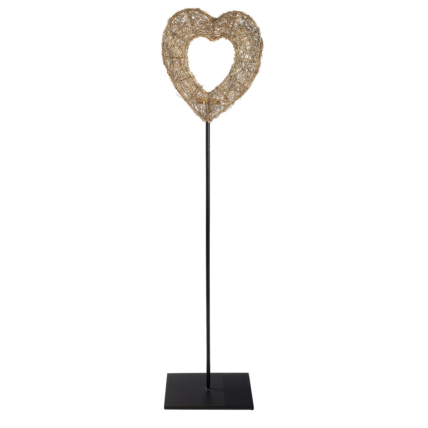 GILDE Teelichthalter Teelichtleuchter GOLDENHEART - gold - Eisen - Höhe 102cm x Breite 24cm (1x Teelichtleuchter, Lichtträger - Kandelaber), Leuchter - Deko - Wohnzimmer - Weihnachten - Lichterhalter