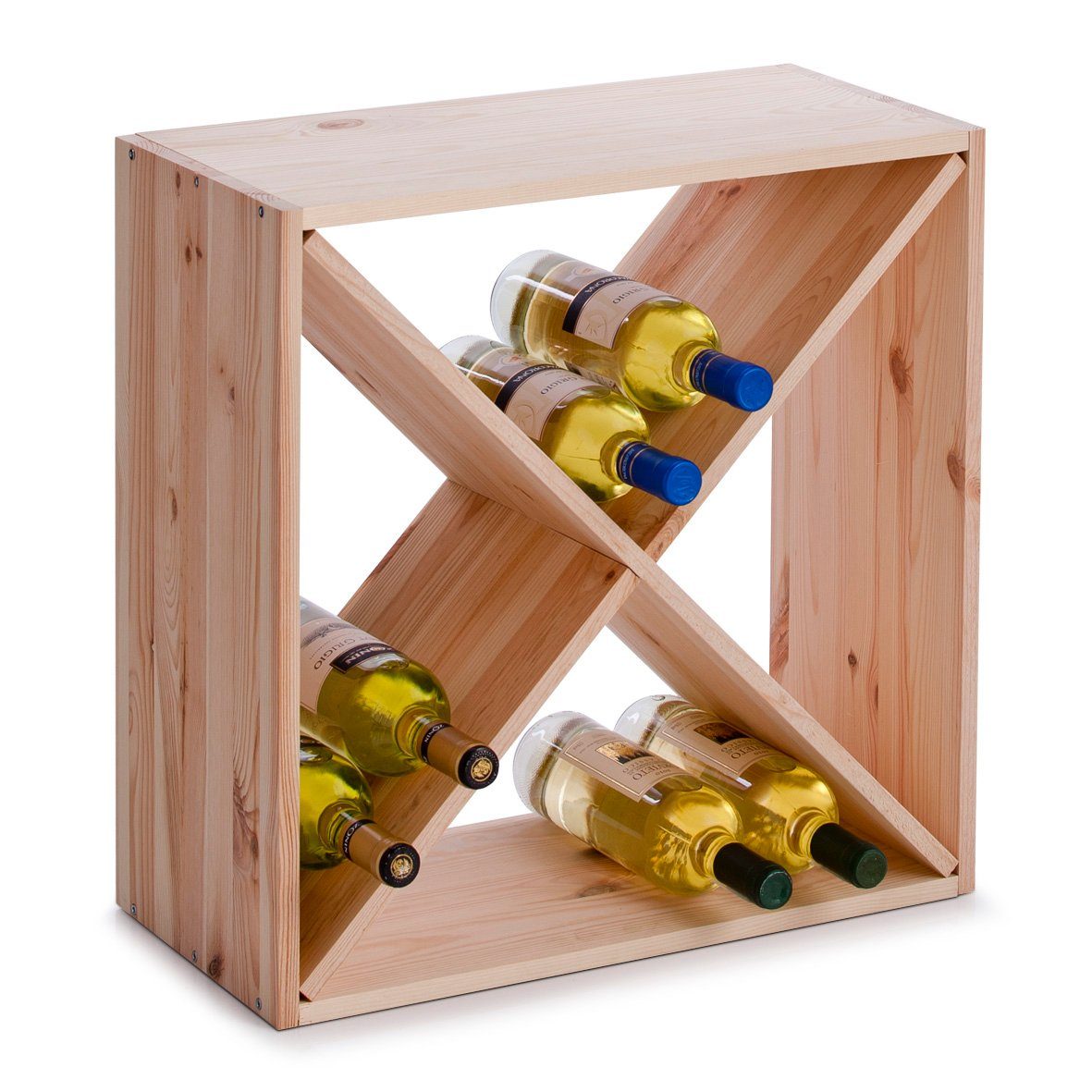 Zeller Present Regal Weinregal, Kiefer, 52 x 25 x 52 cm