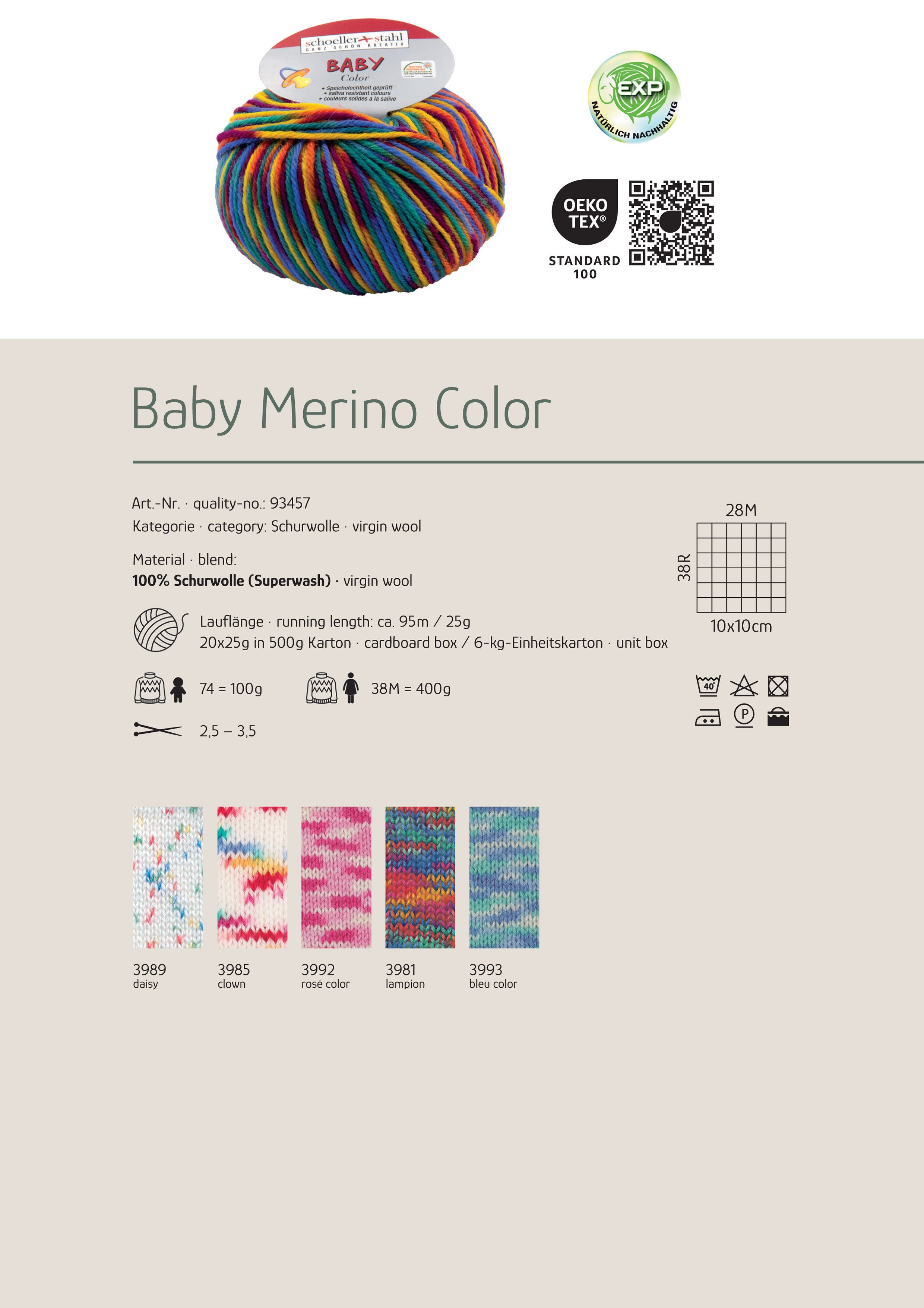 Schoeller + Stahl Baby Merino Color Effektgarn, 95 m, Wolle wirkt temperaturausgleichend