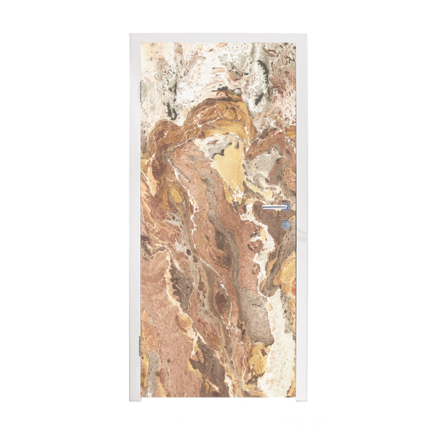 MuchoWow Türtapete Stein cm Fototapete Matt, Türaufkleber, Granit bedruckt, - (1 Tür, St), 75x205 für - Regenbogen