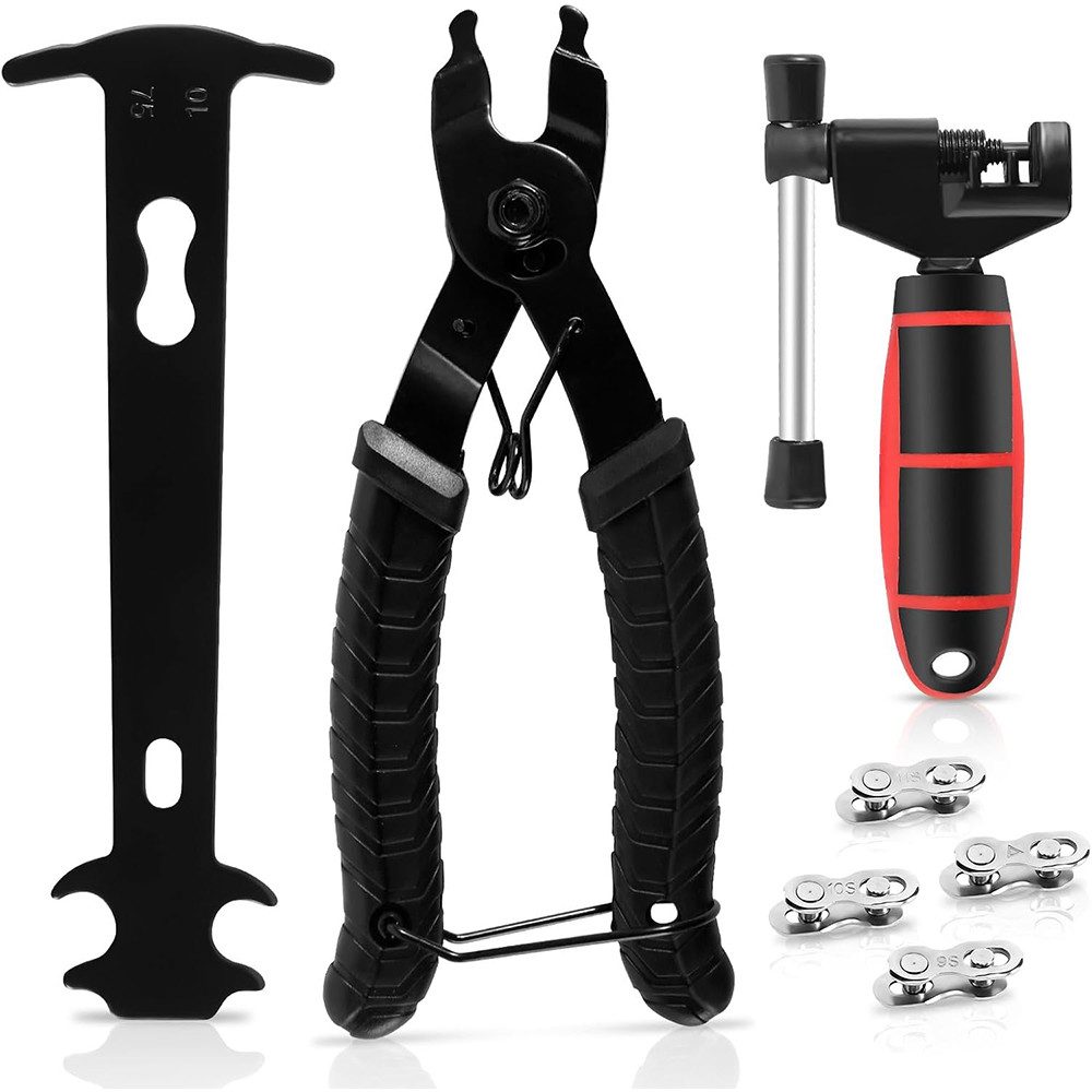 AFKSMILE Fahrradkette Fahrrad Werkzeug - Kettennieter Fahrrad, Kettenschloss Kettenzange Fahrradkette Reparatur Set für 6-11 Fach Fahrradkette Werkzeug Set