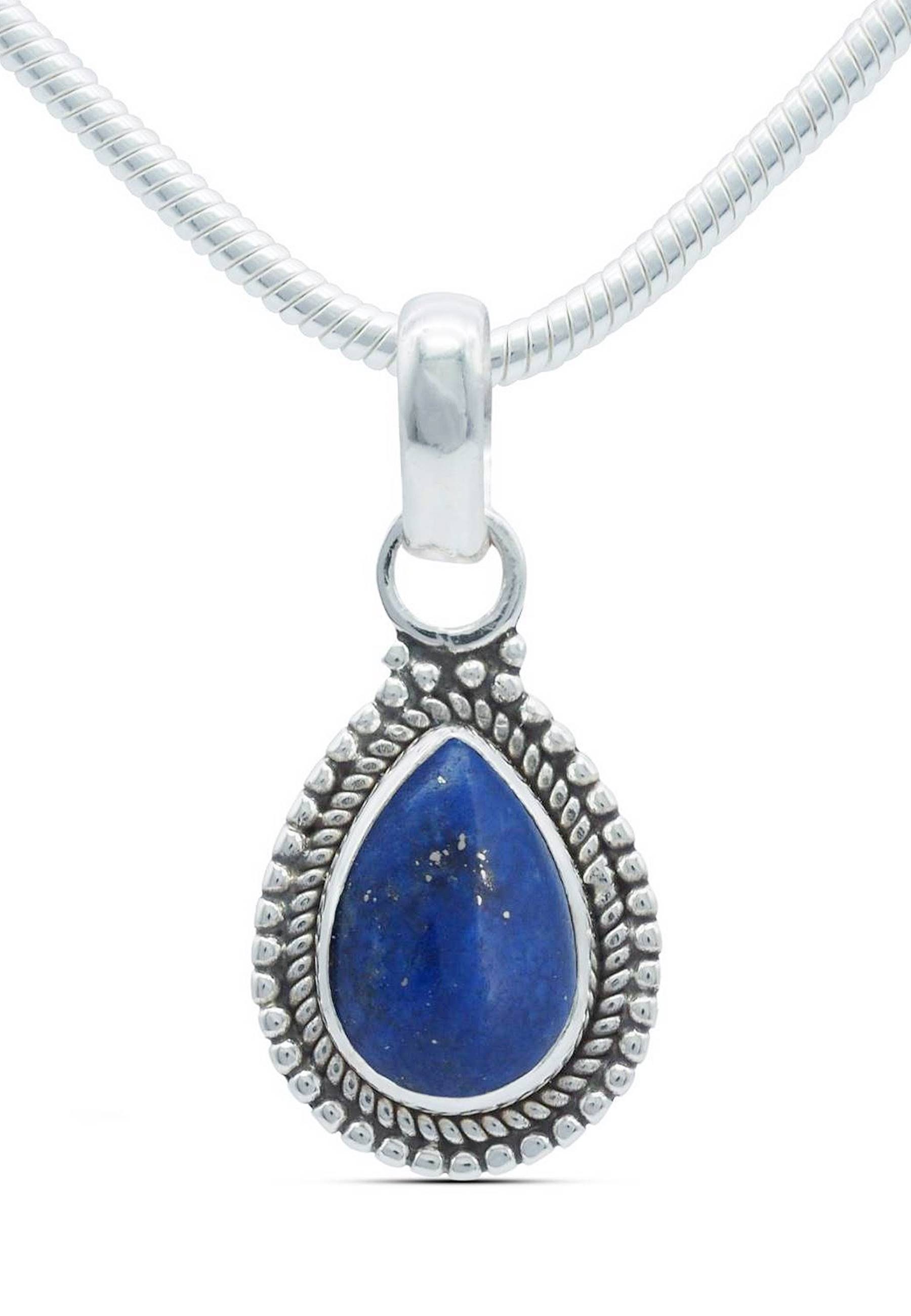 mantraroma Kette mit Anhänger 925er SilbermitLapis Lazuli