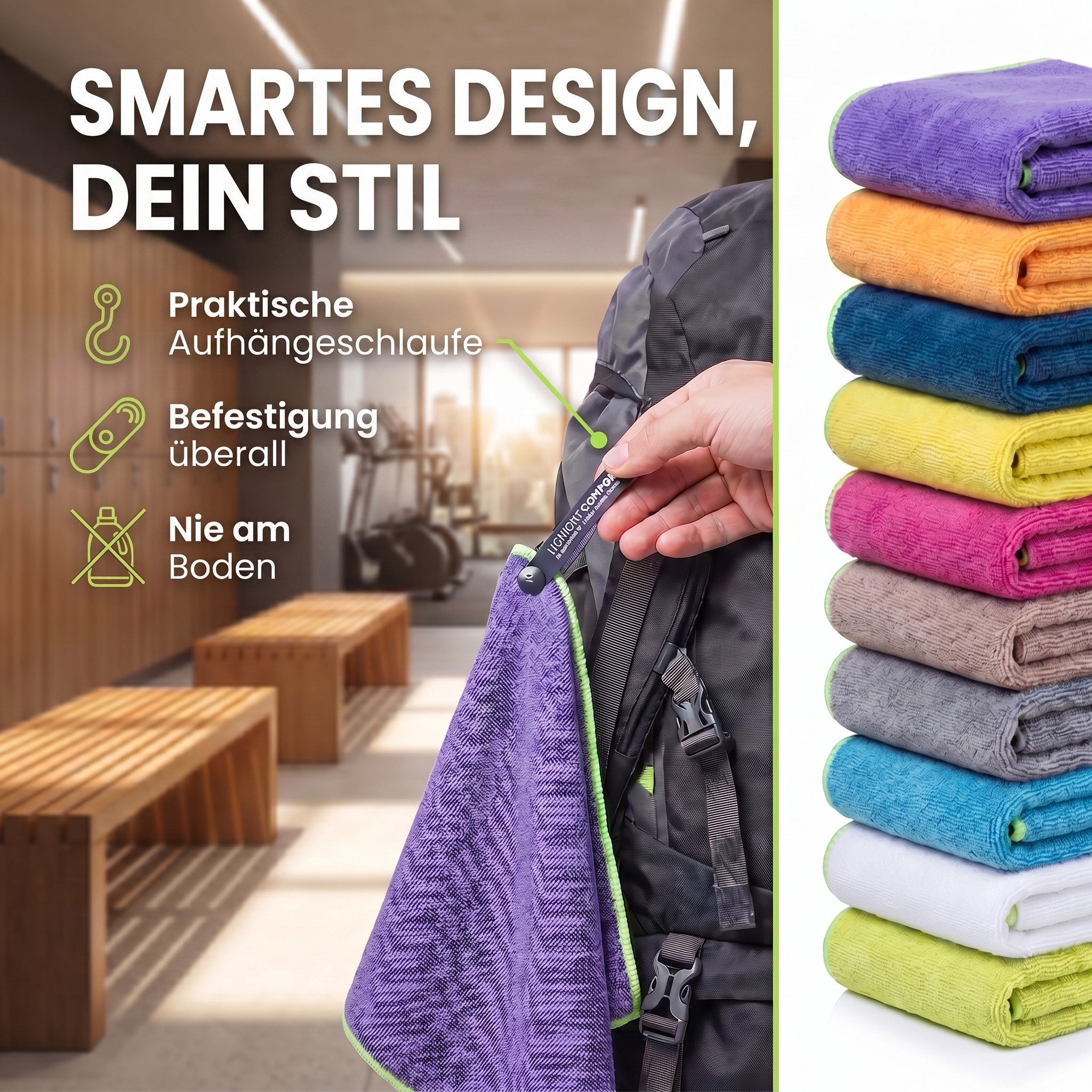 LightDry Reisehandtuch LightDry Reisehandtuch – Leichtes Mikrofaser-Sport und Strandhandtuch, Sport, Strand & Badehandtuch