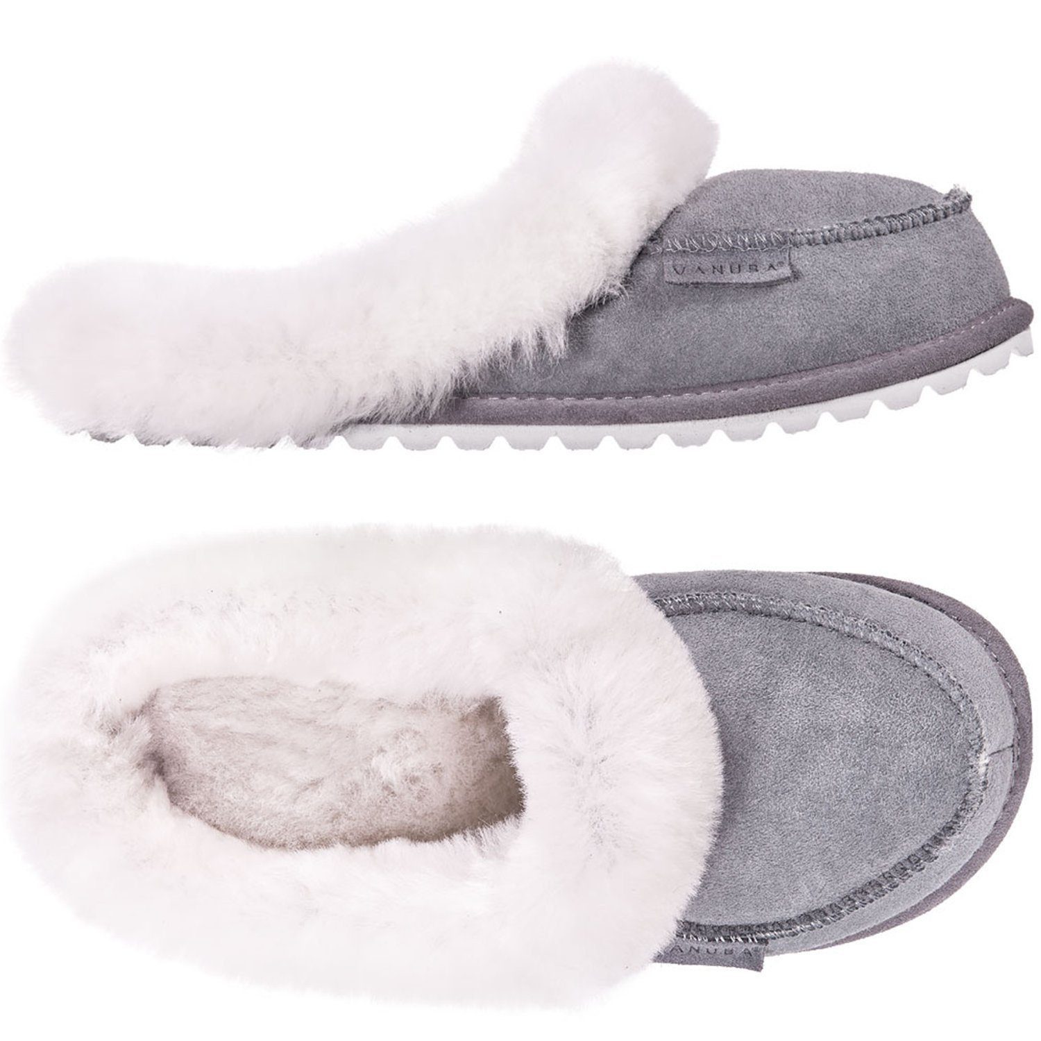 Vanuba NAJDI II Damen Hausschuh Echtleder Hüttenschuhe/Winter-Hausschuhe/Gefüttert