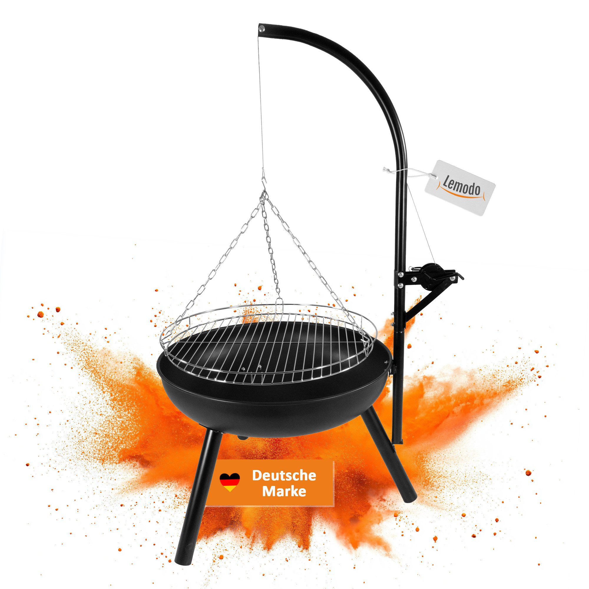Lemodo Feuerschale Schwenkgrill mit höhenverstellbarem Grillrost, günstig online kaufen