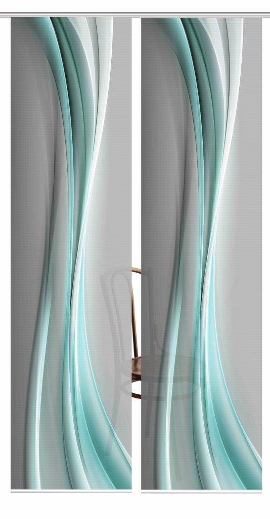 HOME WOHNIDEEN Schiebegardine 84070 ELANIA Schiebegardine aus recyceltem Polyester, halbtransparent (2 St), Paneelwagen, transparent, Polyester