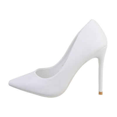Ital-Design Damen Abendschuhe Elegant High-Heel-Pumps (82285311) Pfennig-/Stilettoabsatz High Heel Pumps in Weiß