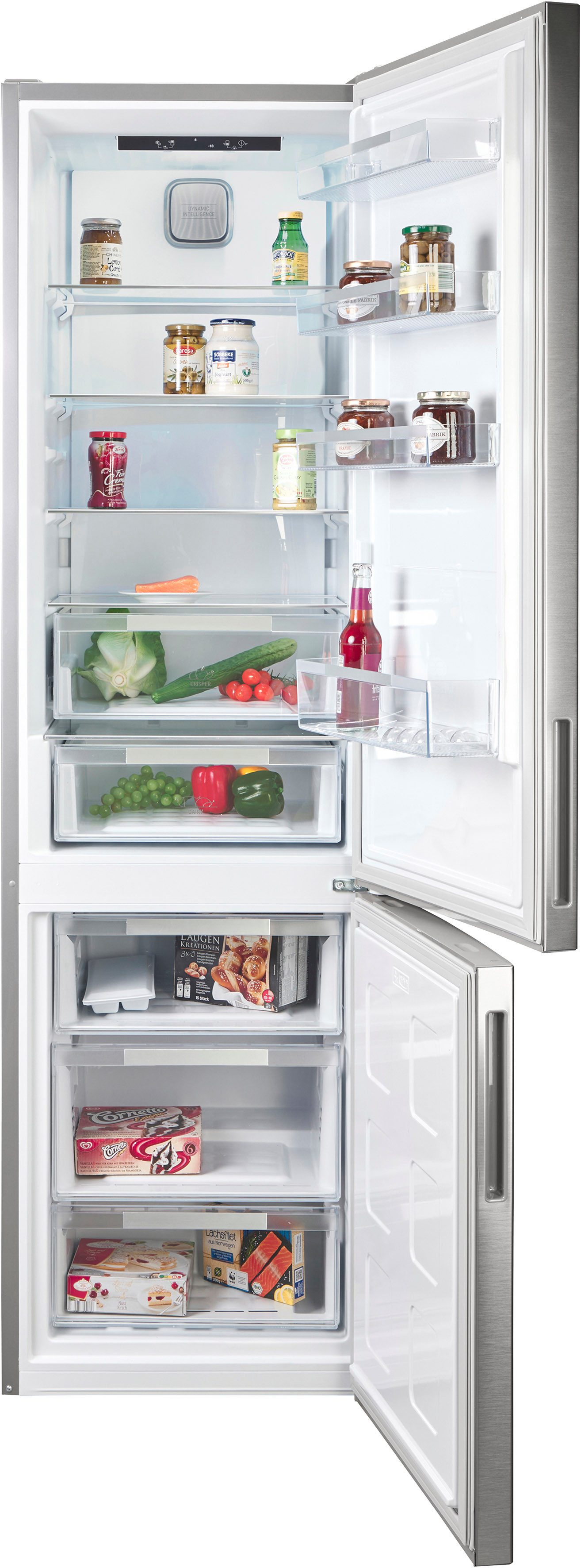 BAUKNECHT Kühl-/Gefrierkombination KGDNF 203 B, 203,5 cm hoch, 59,7 cm breit