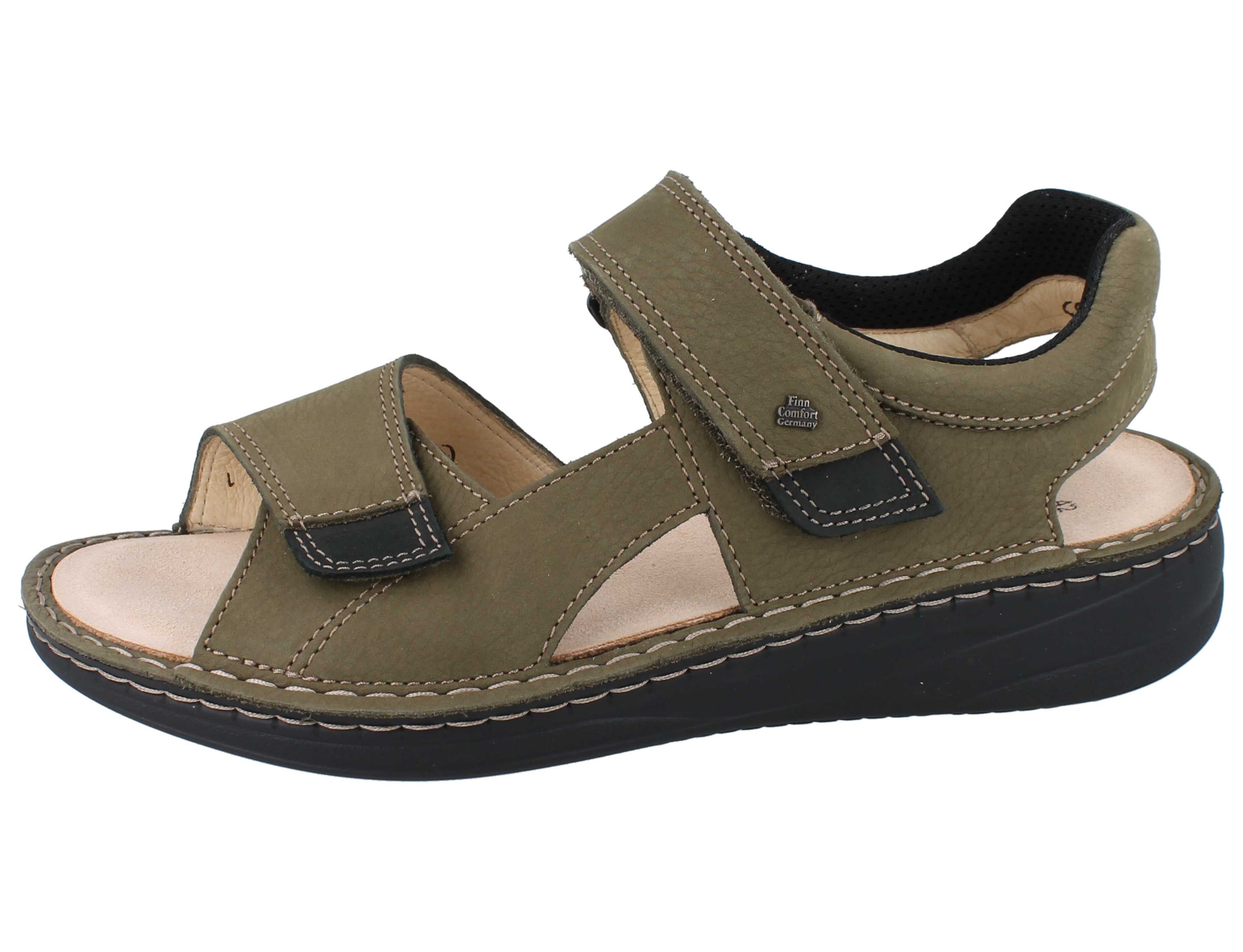 Finn Comfort FINN COMFORT Skiathos Herren Sandale farngrün Nubukleder - Größe: Sandale