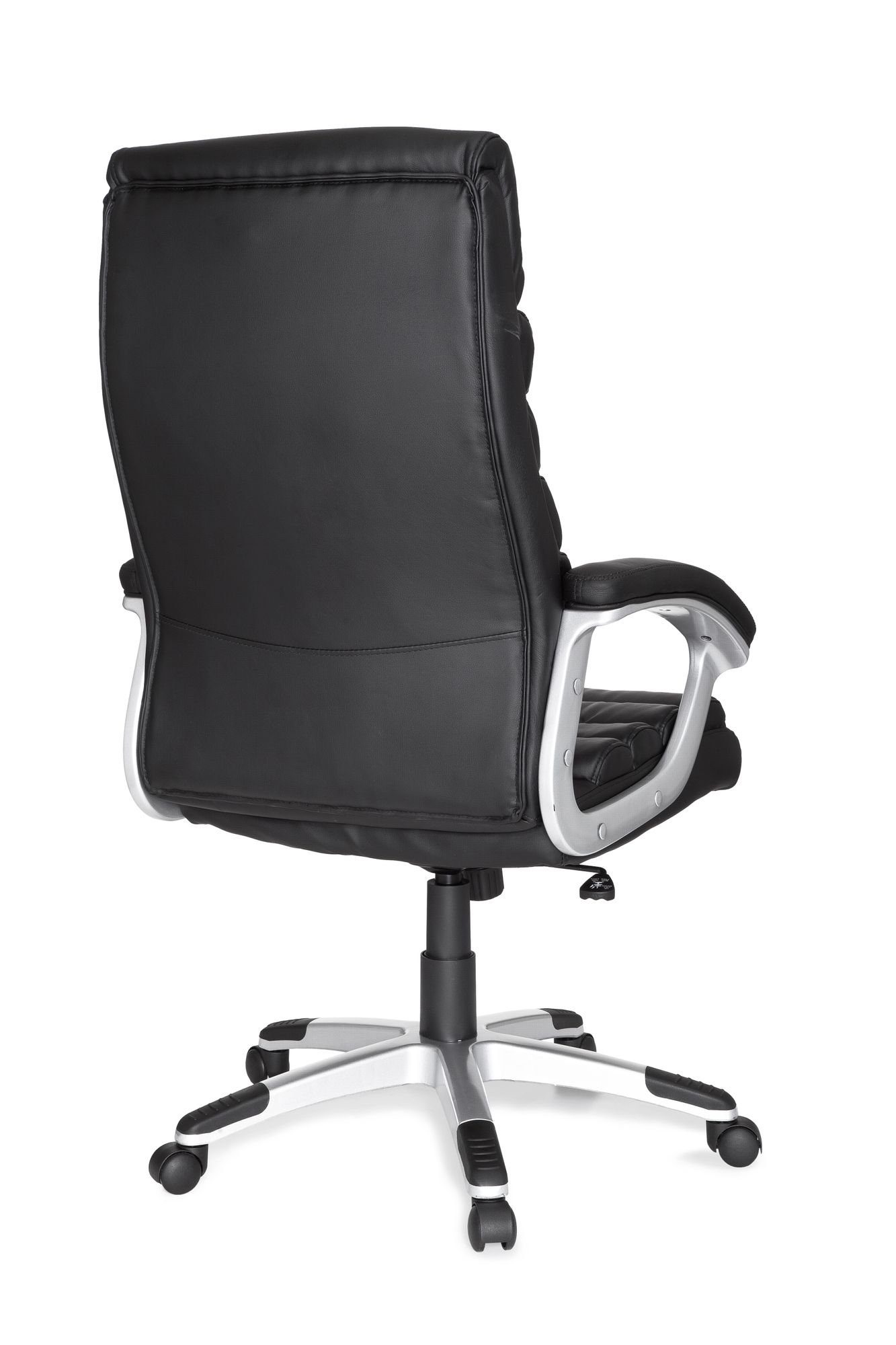 kg), Kopfstütze 120 ergonomisch Kunstleder mit Schwarz Schreibtischstuhl bis FINEBUY Bürostuhl | Schwarz Schreibtischstuhl SuVa1021_1 Schwarz (Valencia,