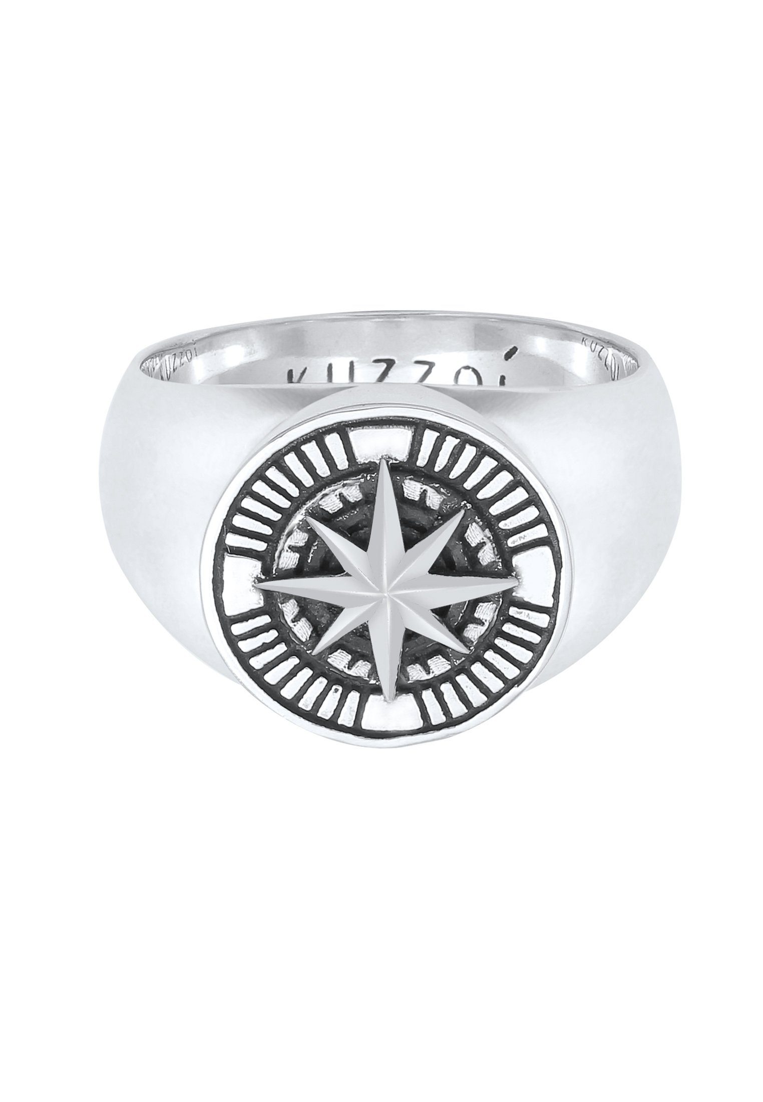 Herren 925 Kompass Kuzzoi Silber Siegelring Siegelring