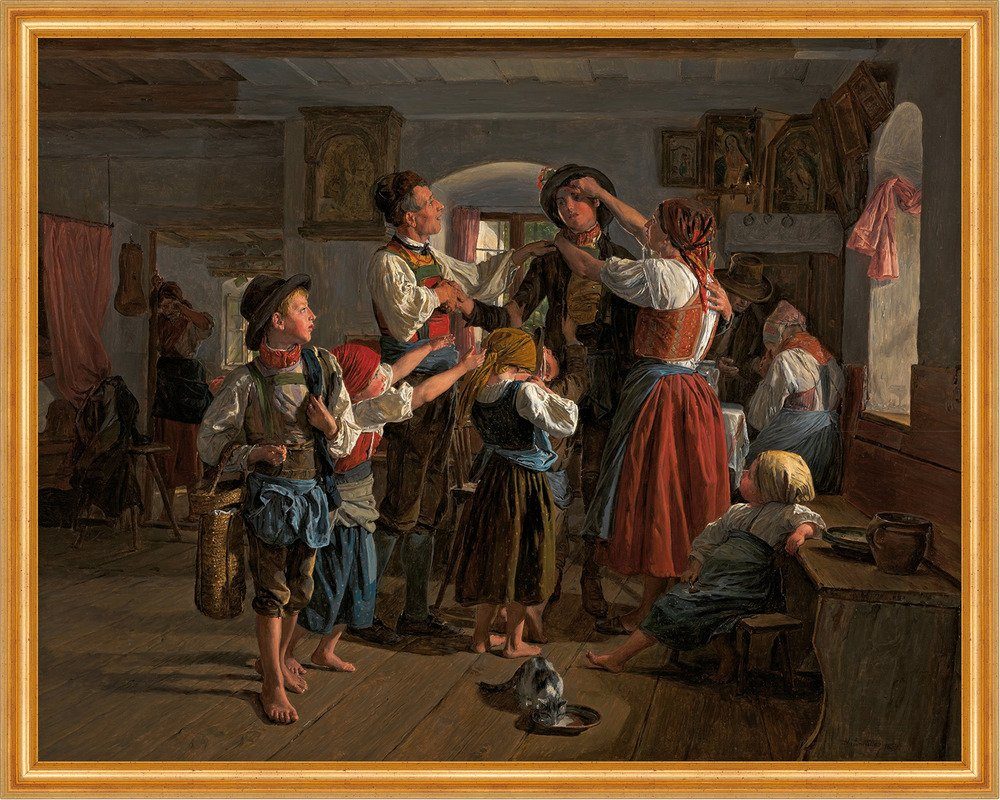 Kunstdruck The Conscripts Farewell Ferdinand Georg Waldmüller Rekrut Kinder B A2