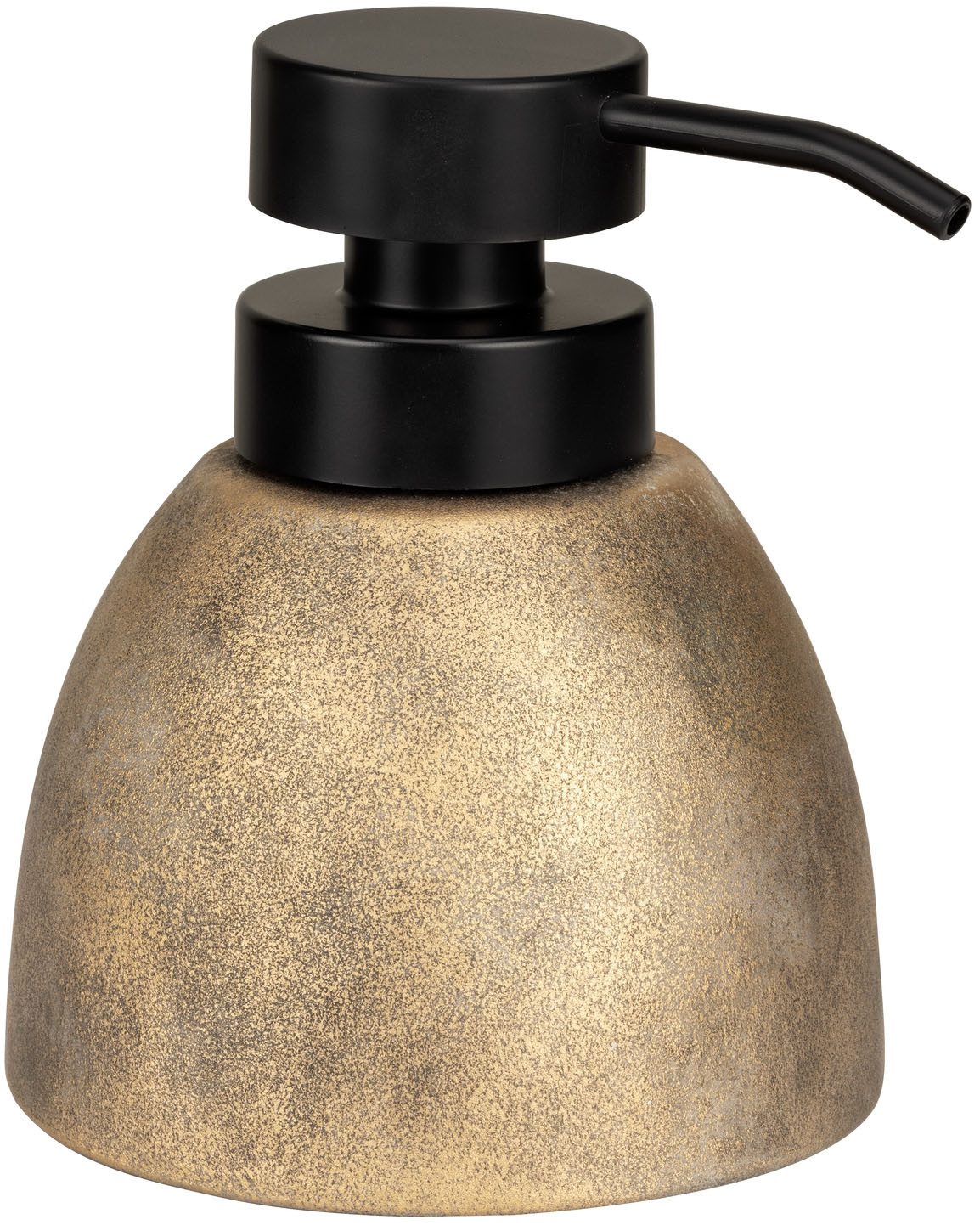 WENKO Seifenspender Tremea, Dosierspender in matter Bronze-Optik, hochwertige Keramik, 300 ml