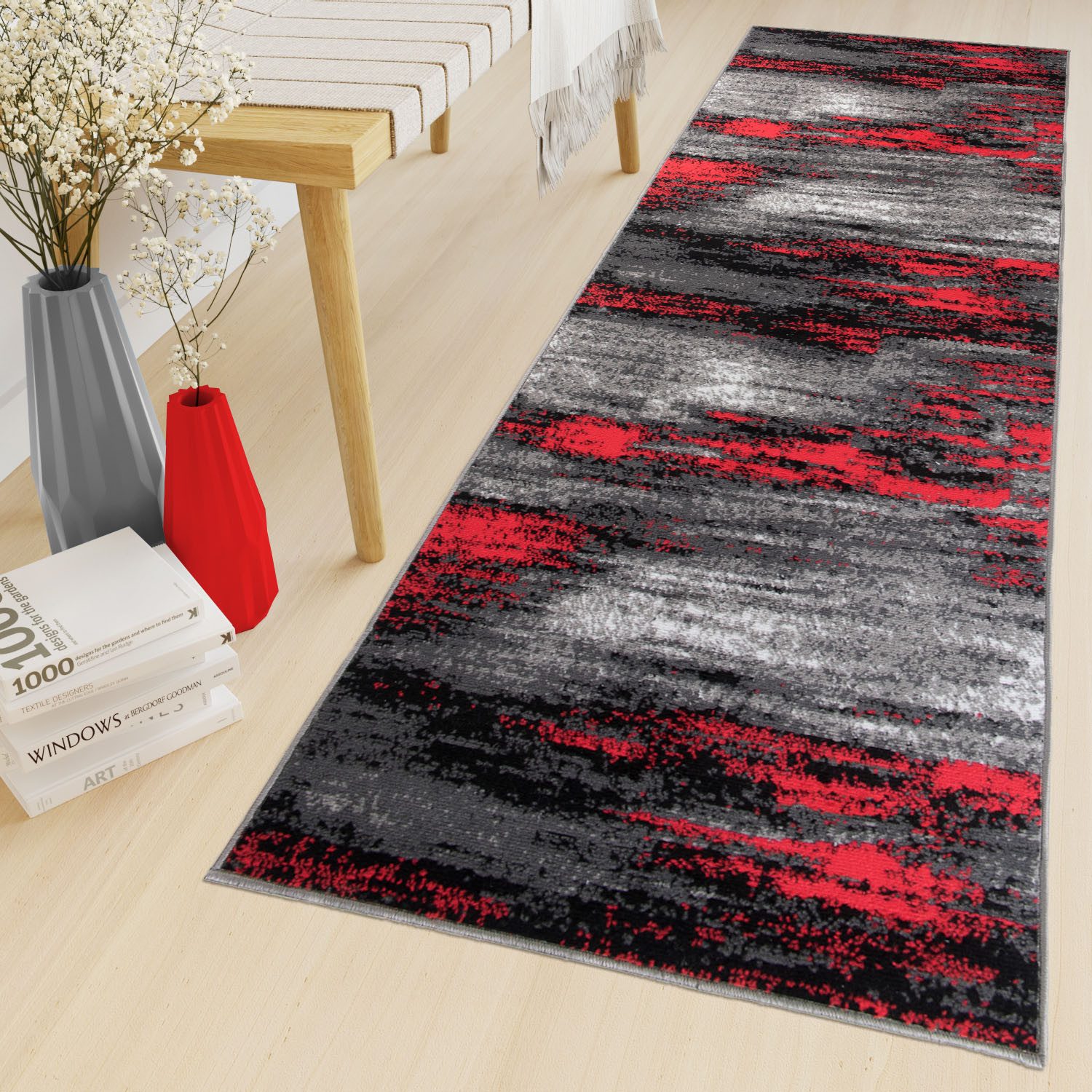 Tapiso Läufer MAYA, rechteckig, Höhe: 8 mm, Flur Meterware Korridor Küche Kurzflor