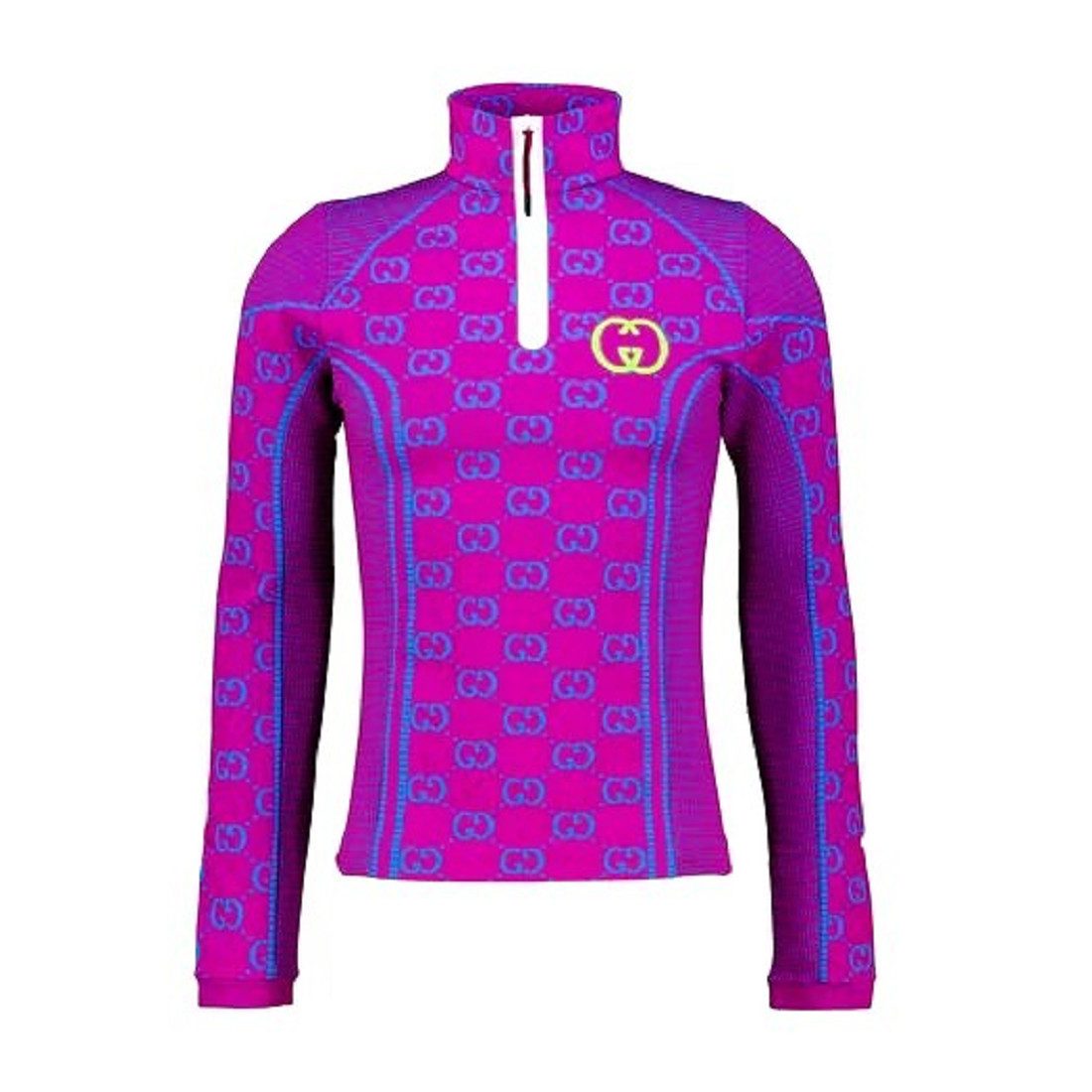 GUCCI GUCCI Damen Logo Muster Pullover, Langärmel Mehrfarbig; mit Stehkragen