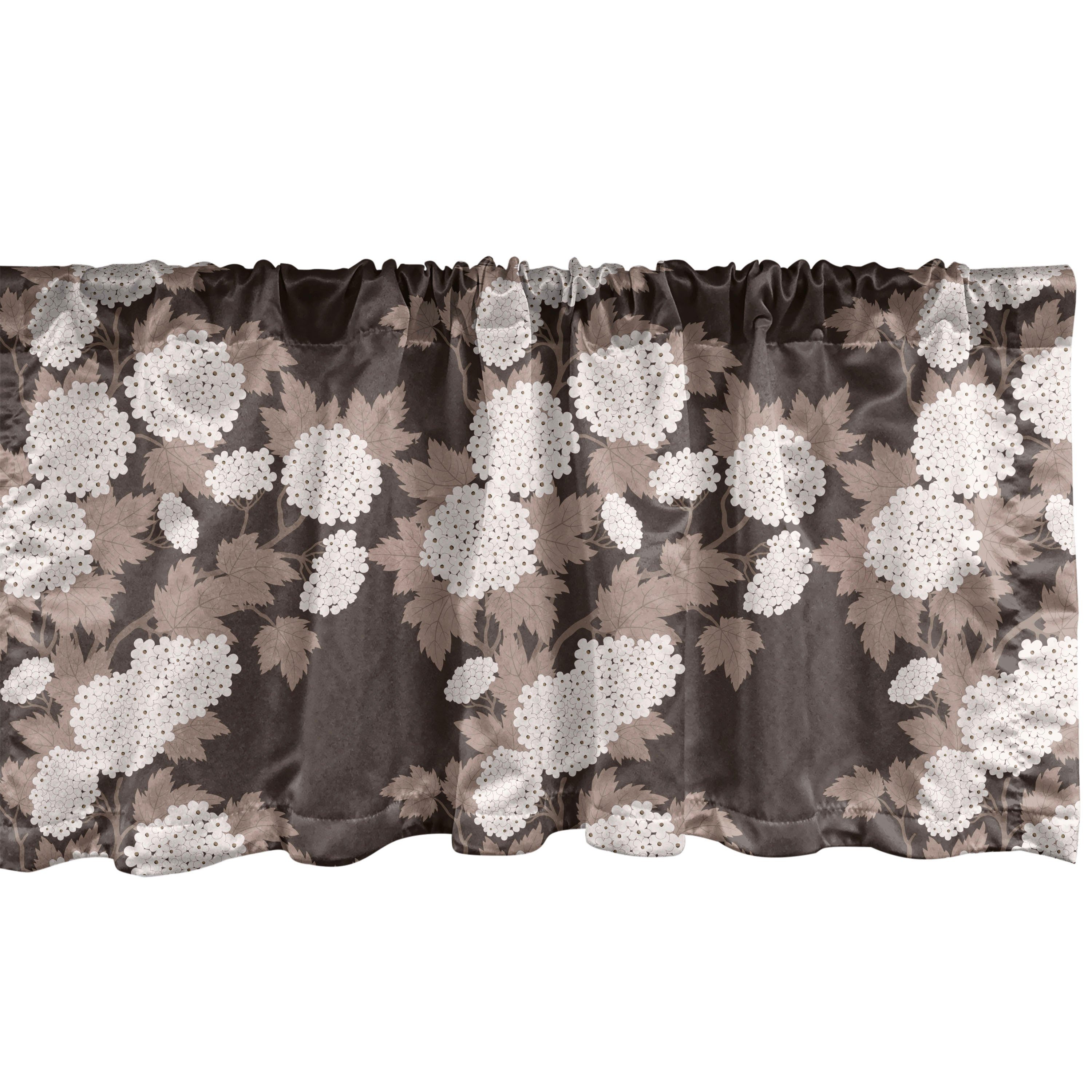 Scheibengardine Vorhang Volant für Küche Schlafzimmer Dekor mit Stangentasche, Abakuhaus, Microfaser, Blumen Draufsicht Abstrakt Blüten