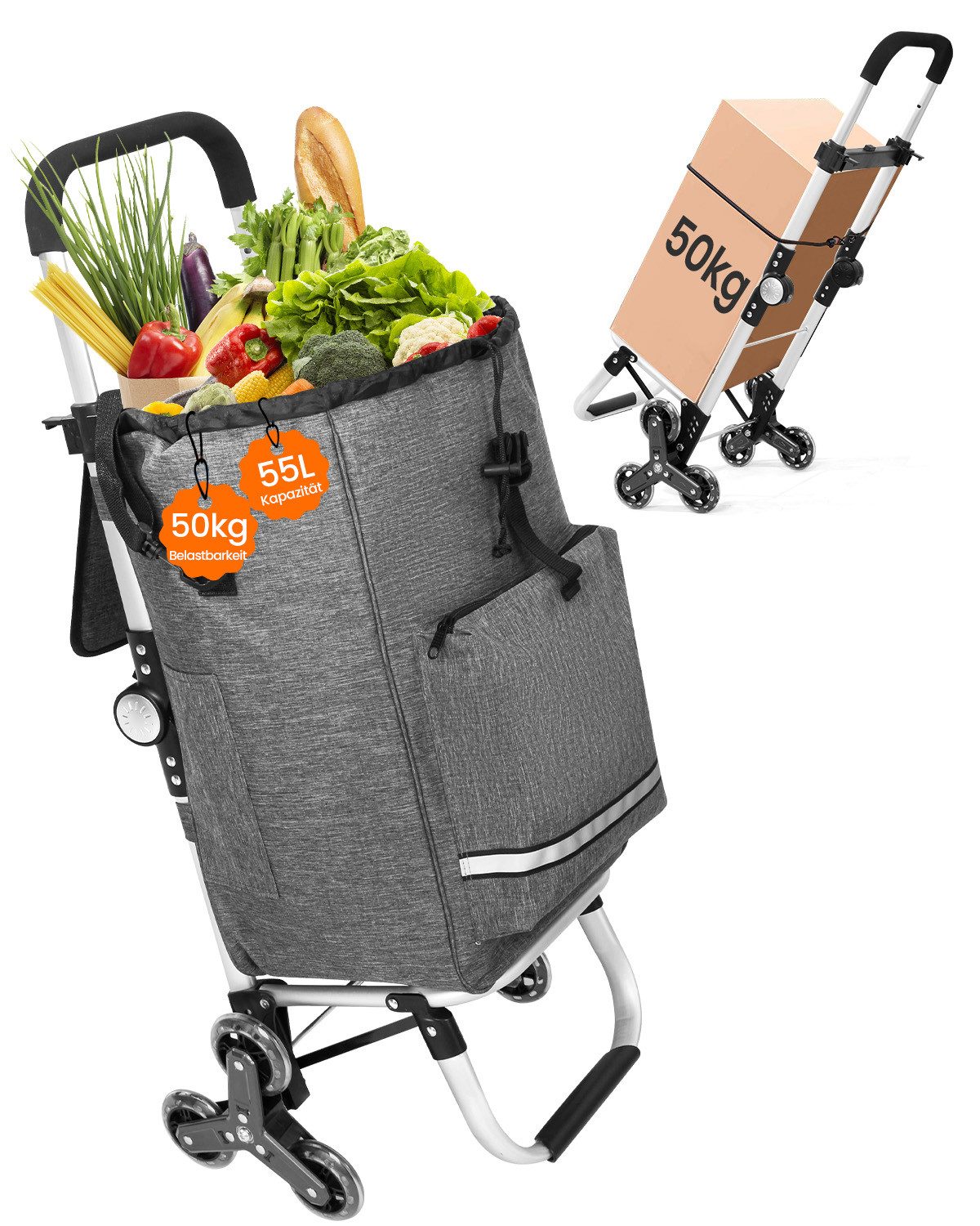 HOMECALL Einkaufstrolley klappbar Einkaufswagen 3 in günstig online kaufen