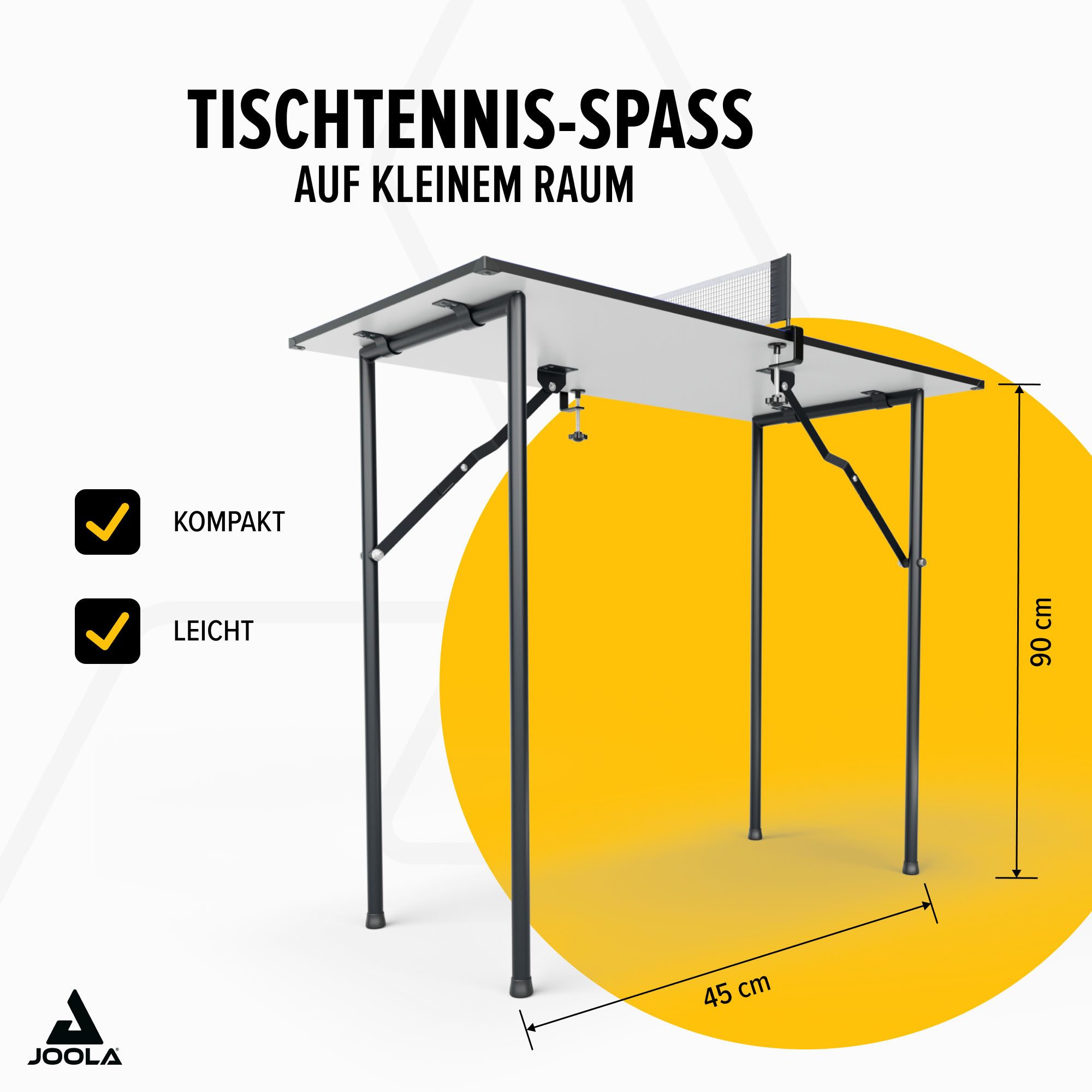 Joola Mini-Tischtennisplatte Mini (2-tlg), Das Netz ist im Lieferumfang enthalten