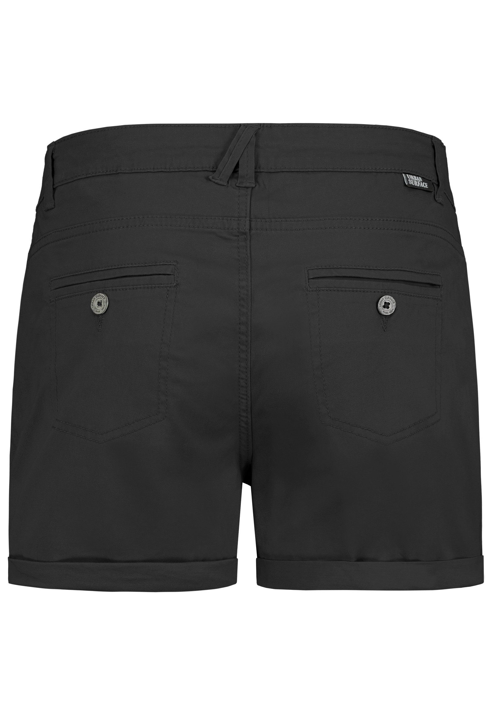 Urban Surface Chinoshorts Damen Stretch-Shorts Chino-Style Bundfalten, stretchy, Aufschlag am Bein