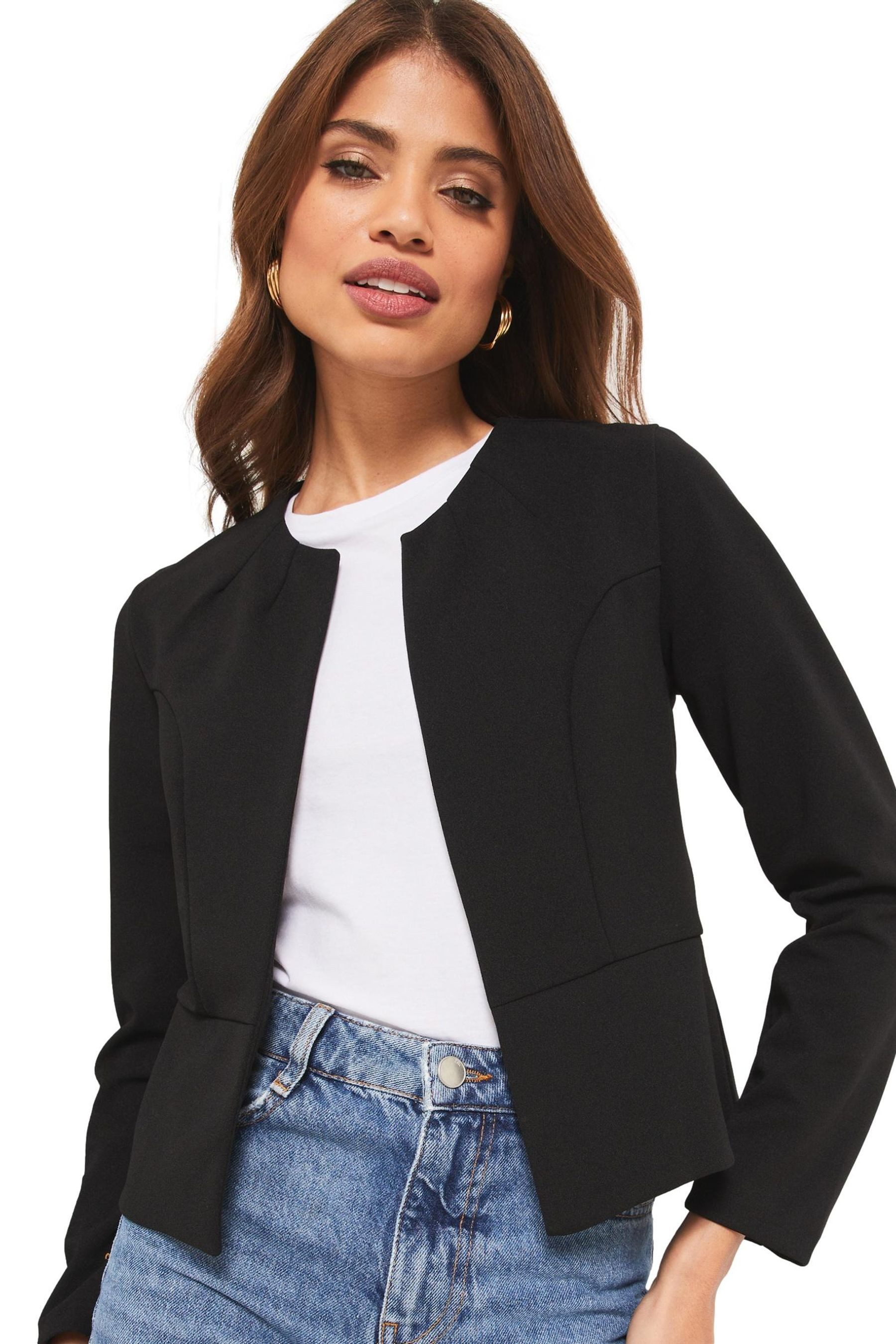 LIPSY Kurzjacke Lipsy verkürzter, kragenloser Blazer, Regular (1-St)
