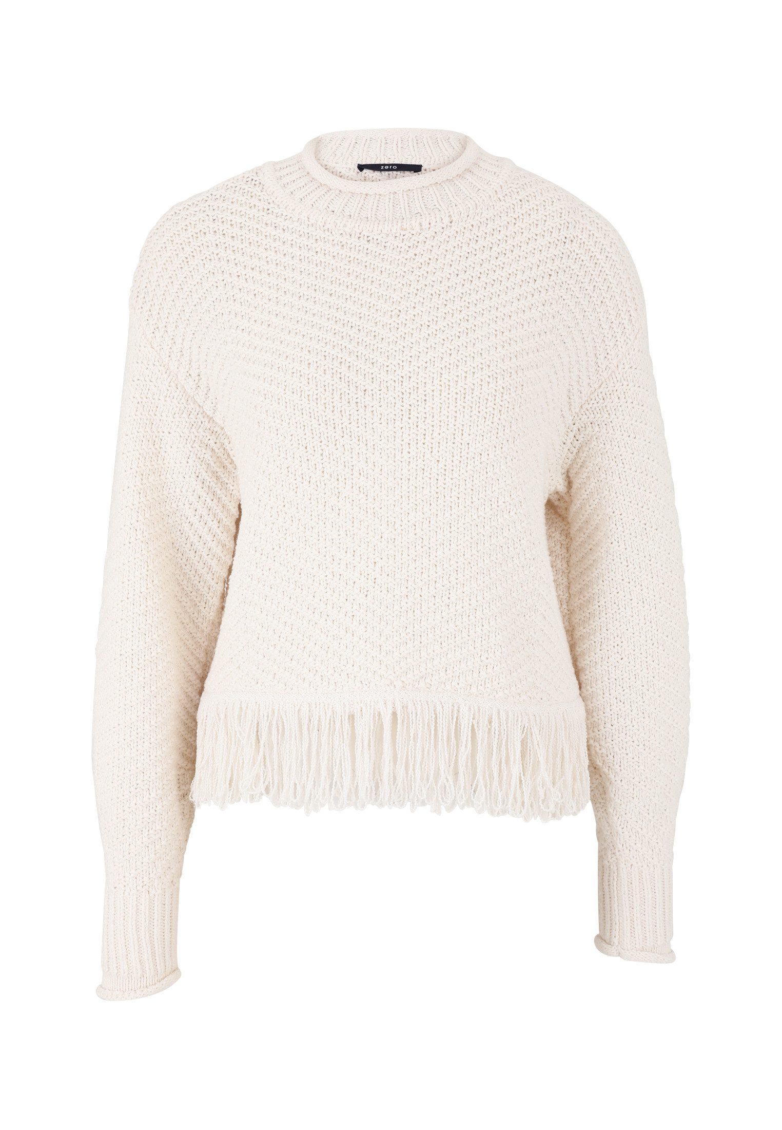 Zero Strickpullover Damen Pullover mit Fransen (1-tlg) Fransen günstig online kaufen