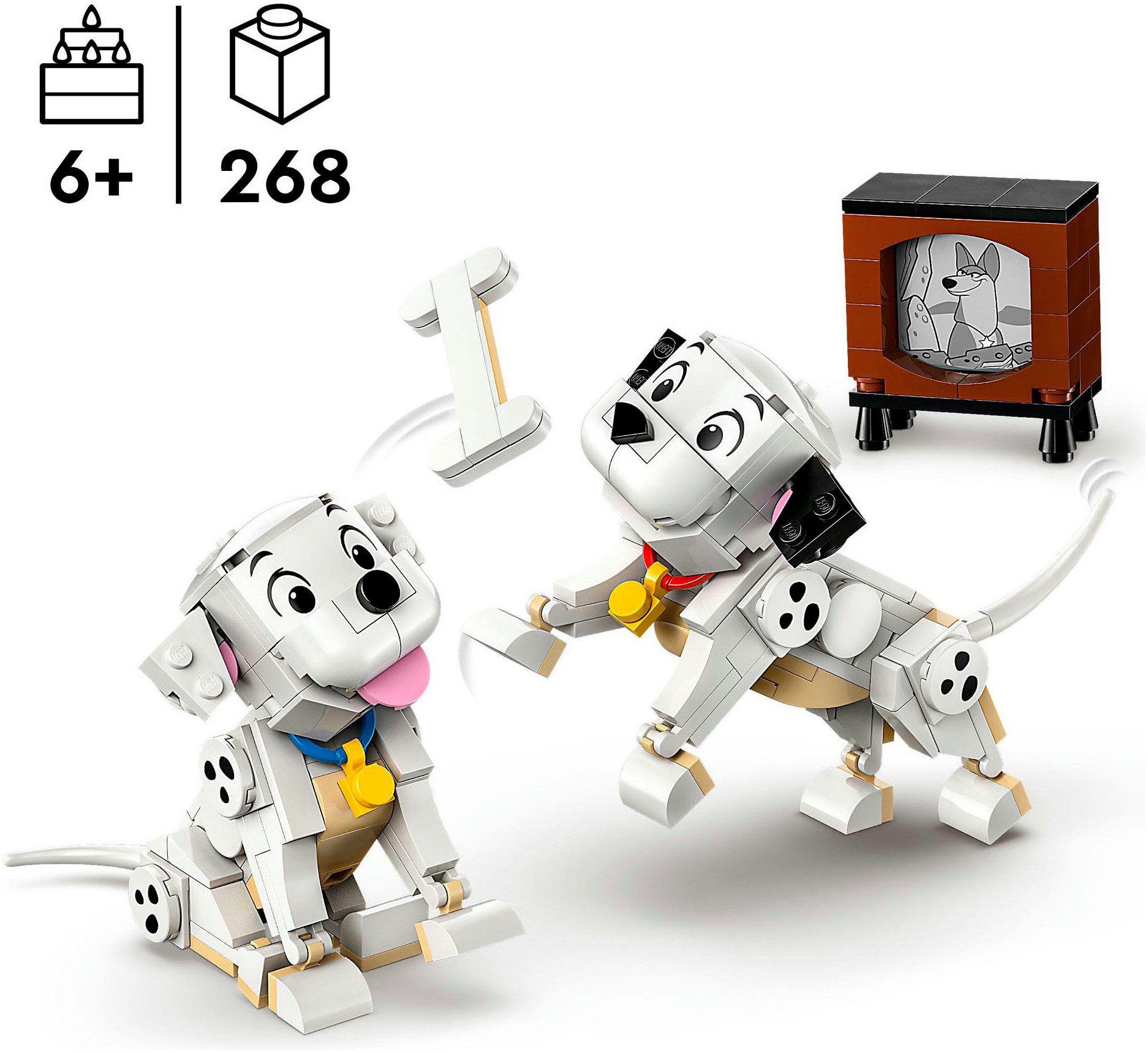 LEGO® Die Welpen Lucky und Penny aus 101 Dalmatiner (43271) Konstruktionsspielsteine, (268 St), LEGO Disney Classic; Made in Europe