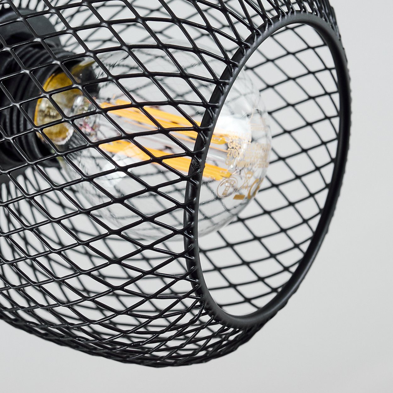 schwarz, Schirm Deckenleuchte verstellbaren ohne erzeugt in Leuchtenkopf, Lichteffekt runde Zimmerlampe aus Metall E14, mit hofstein »Lesa« Leuchtmittel,