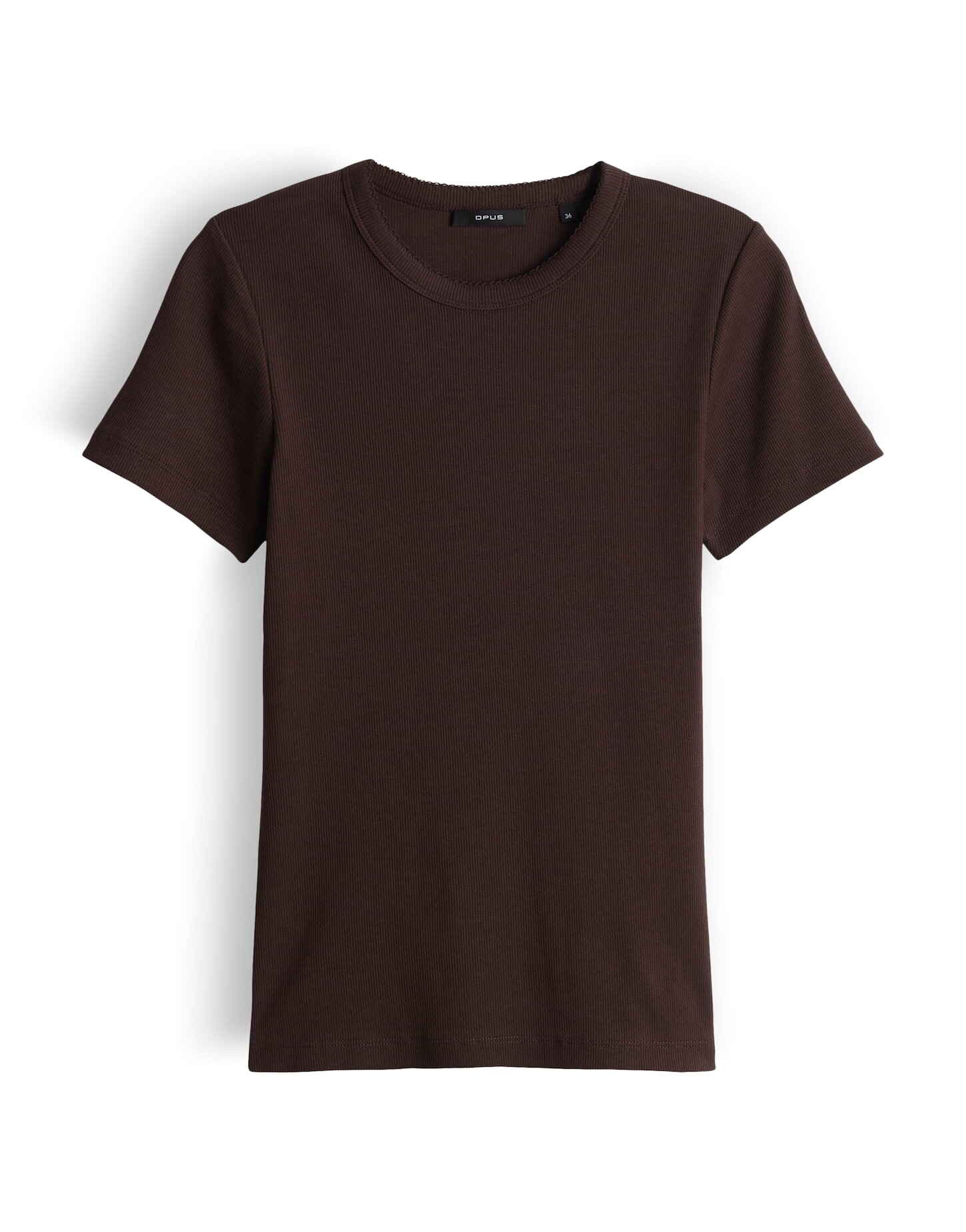 OPUS Kurzarmshirt Basicshirt aus Baumwoll Mix mit Muschelkante Schmale Pass günstig online kaufen