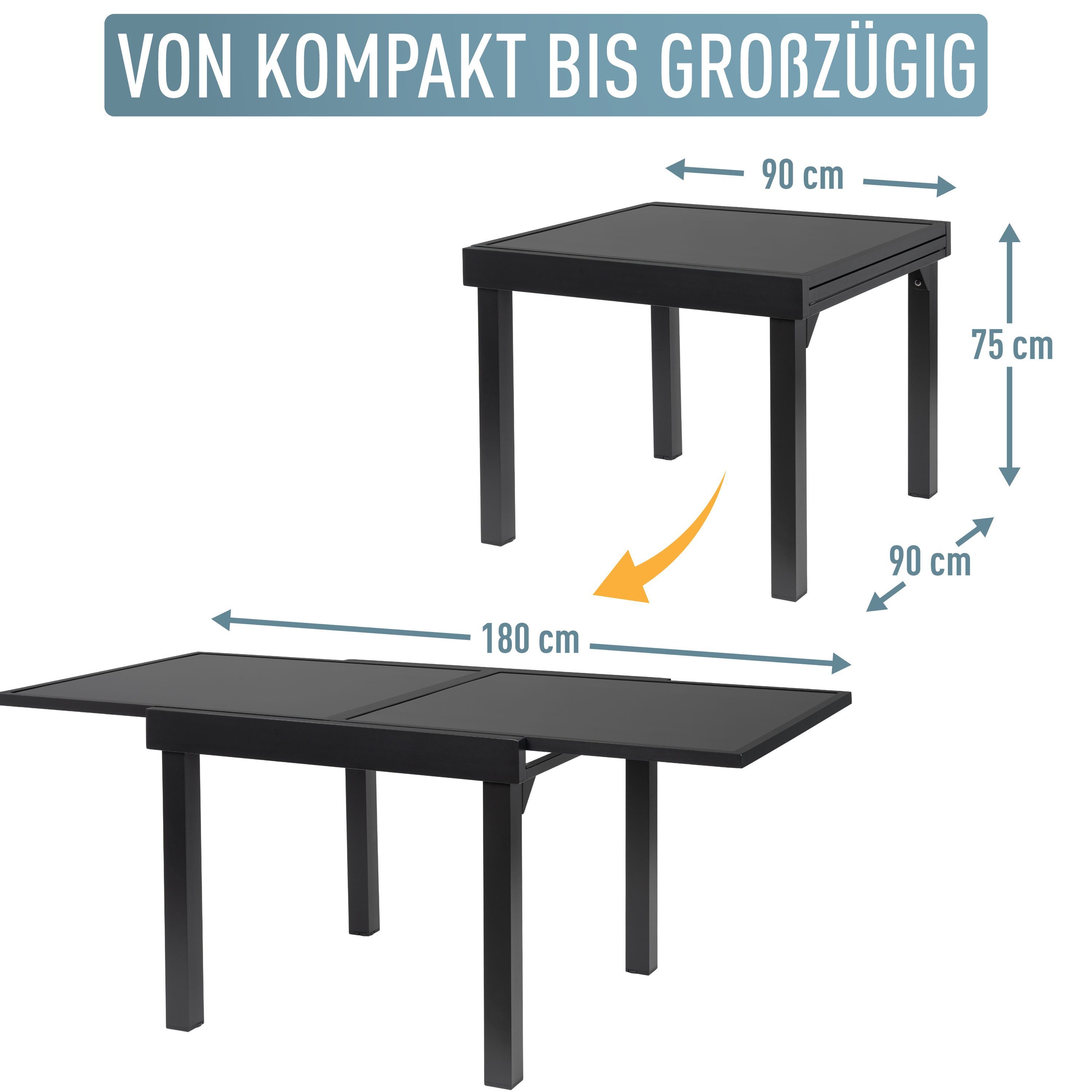 ib style Gartentisch Diplomat Quadro Ausziehtisch günstig online kaufen