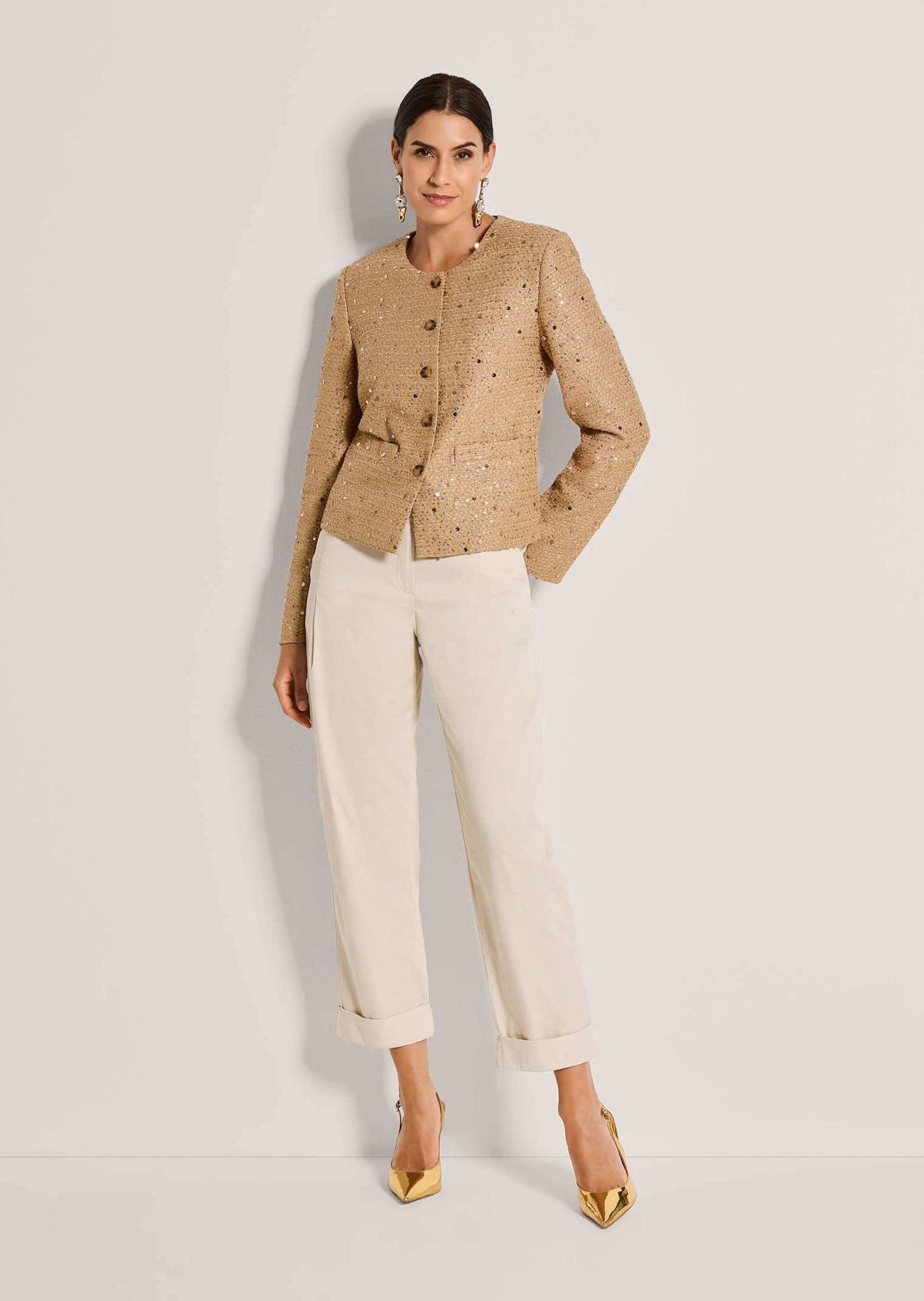 MADELEINE Kurzblazer Glanzblazer mit Pailletten Eleganter Einreiher mit Run günstig online kaufen