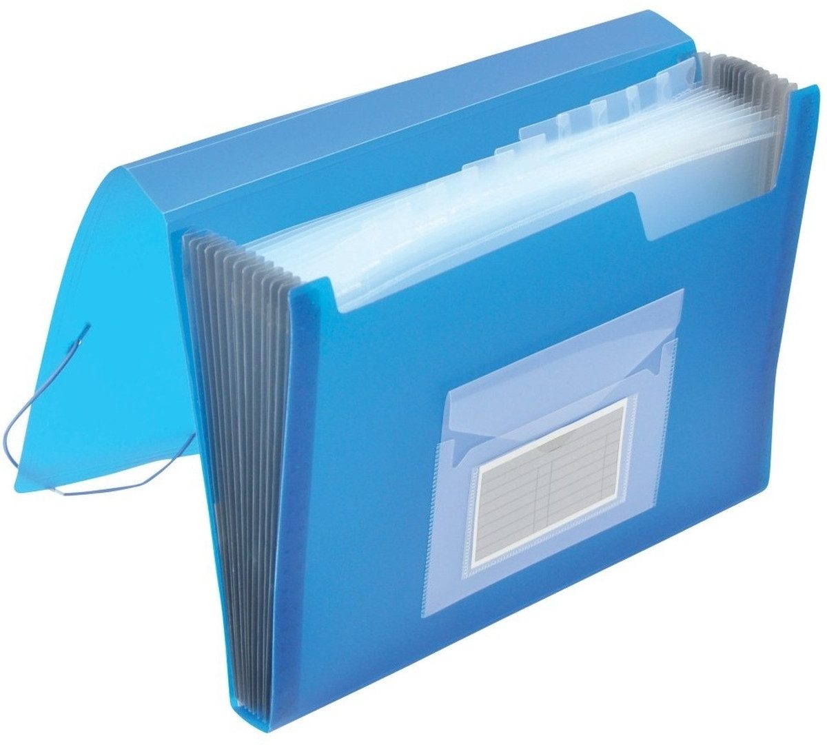 Connect Fächermappe Fächermappe A4 PP mit 13 Fächern transluzent blau