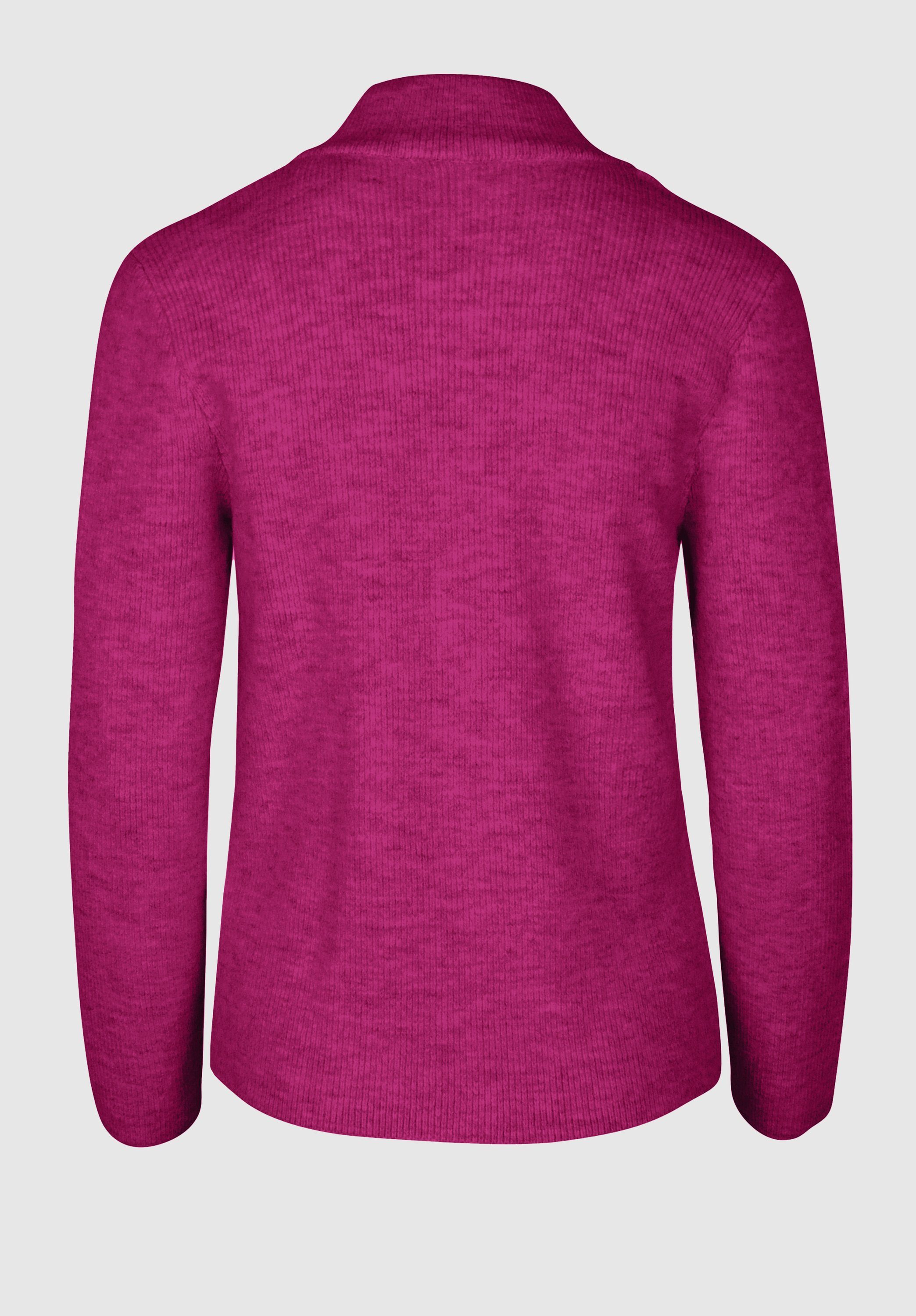 bianca Strickjacke KOSMOS mit in pink Ausschnitt melange modernem angesagten Farben cool und