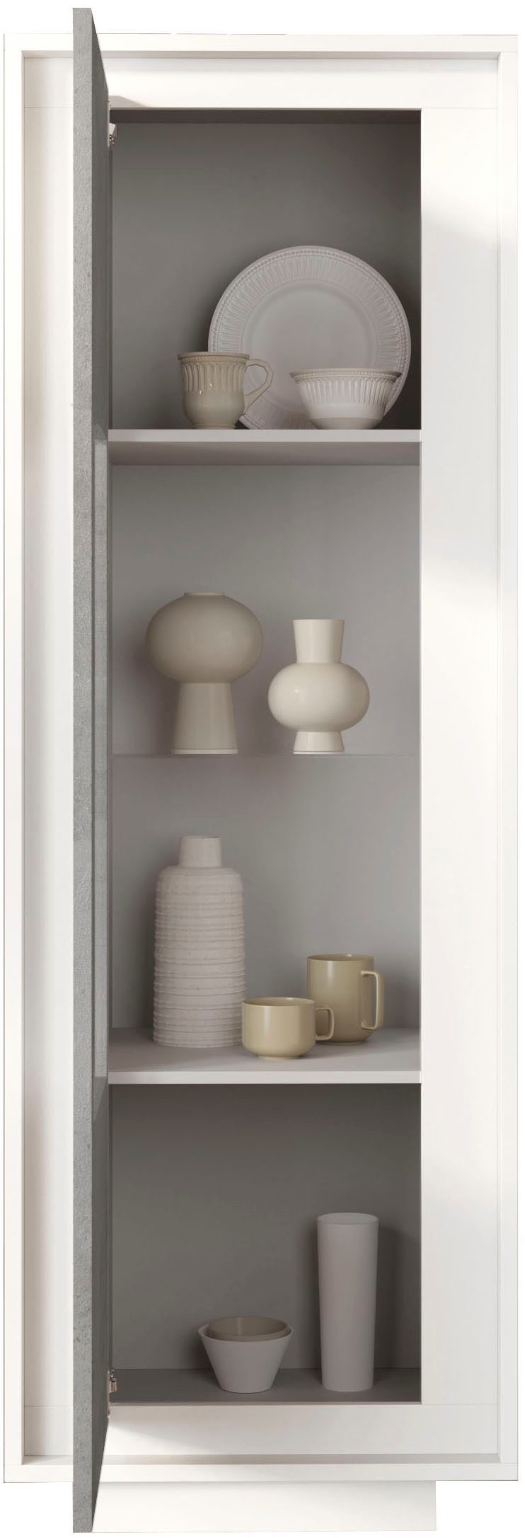 Home affaire Vitrine Sky, B/H 67/197 cm, Vitrinenschrank/Standvitrine/Glasvitrine, 1 Tür Softclosing, Korpus & Front 22 mm stark, Rahmen-Optik