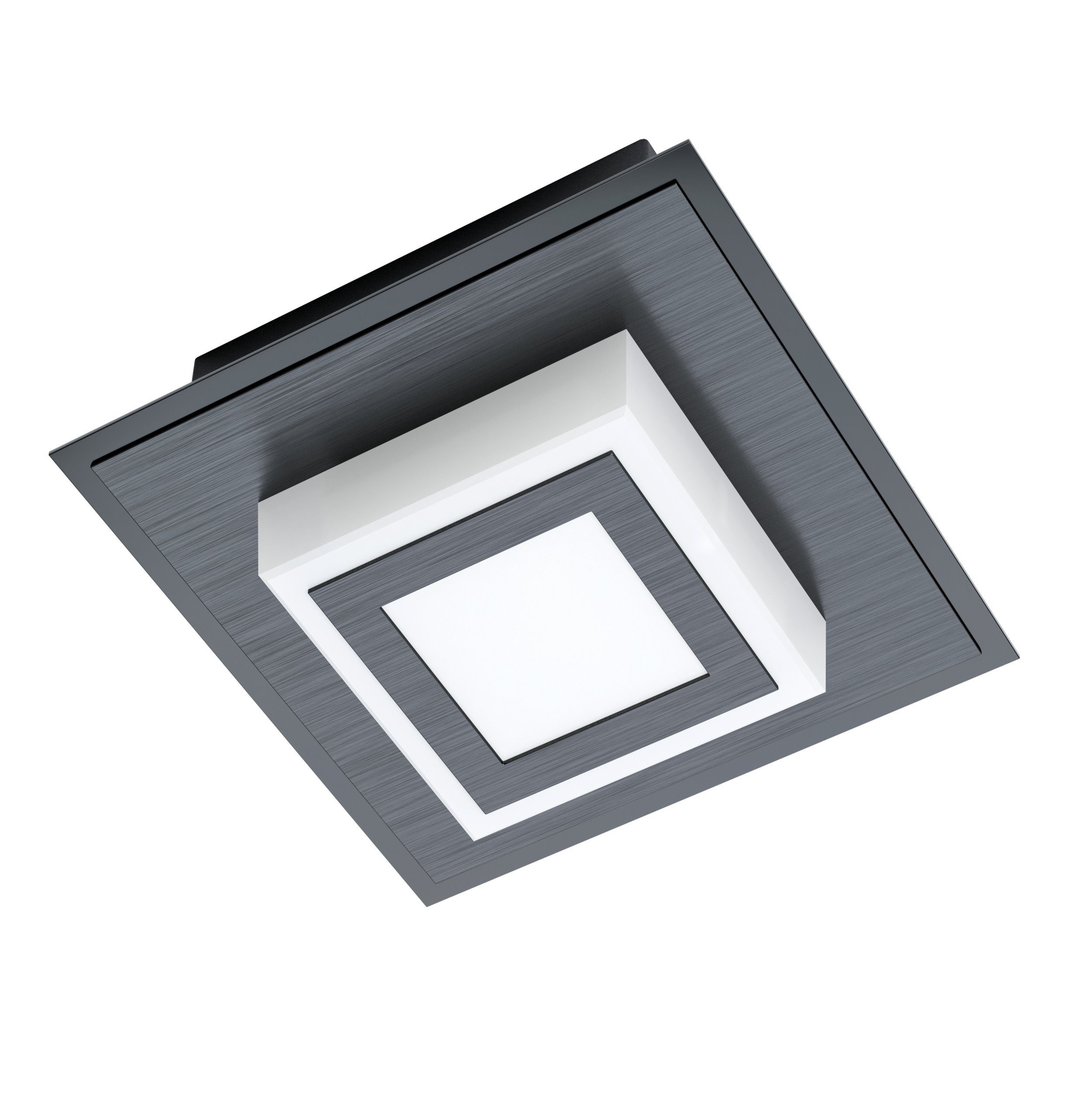 EGLO LED Deckenleuchte Masiano inklusive, Wohnzimmerlampe, Deckenlampe warmweiß Schwarz, Satiniert, in 1, Leuchtmittel