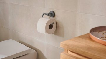 tesa Toilettenpapierhalter MOON Toilettenrollenhalter (Set, 1-St., inkl. Klebelösung), grau - 9,9 cm : 14 cm : 5,3 cm