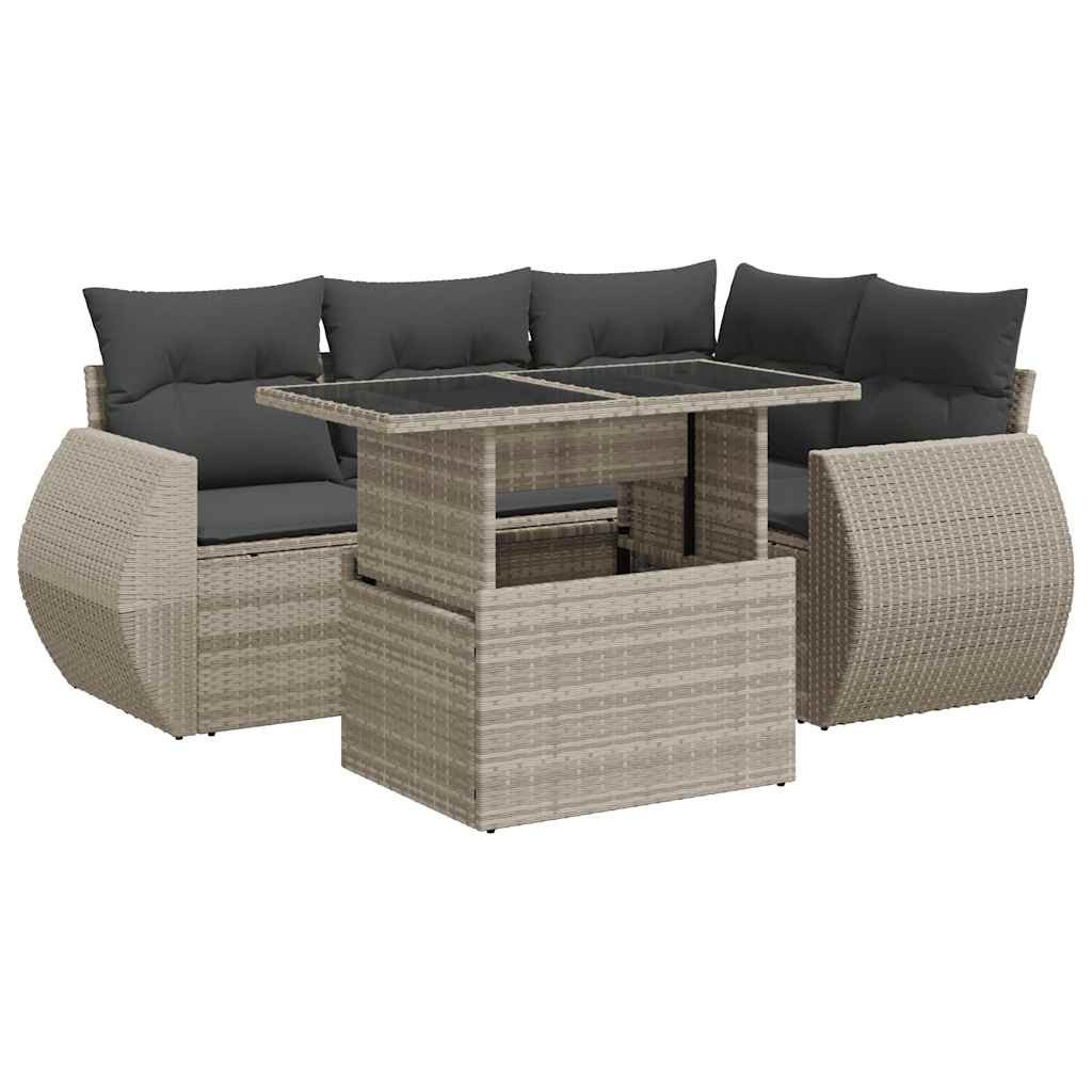 vidaXL Gartenlounge-Set 5-tlg. Garten-Sofagarnitur mit Kissen günstig online kaufen