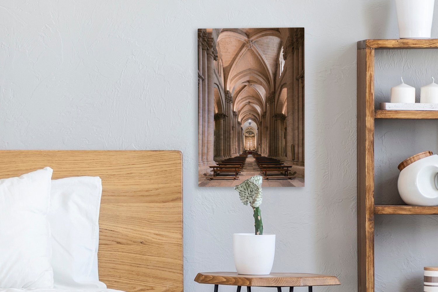OneMillionCanvasses® Gemälde, gotische bespannt Korridor cm fertig Leinwandbild (1 Leinwandbild inkl. Zackenaufhänger, 20x30 Kathedrale, Der der St),