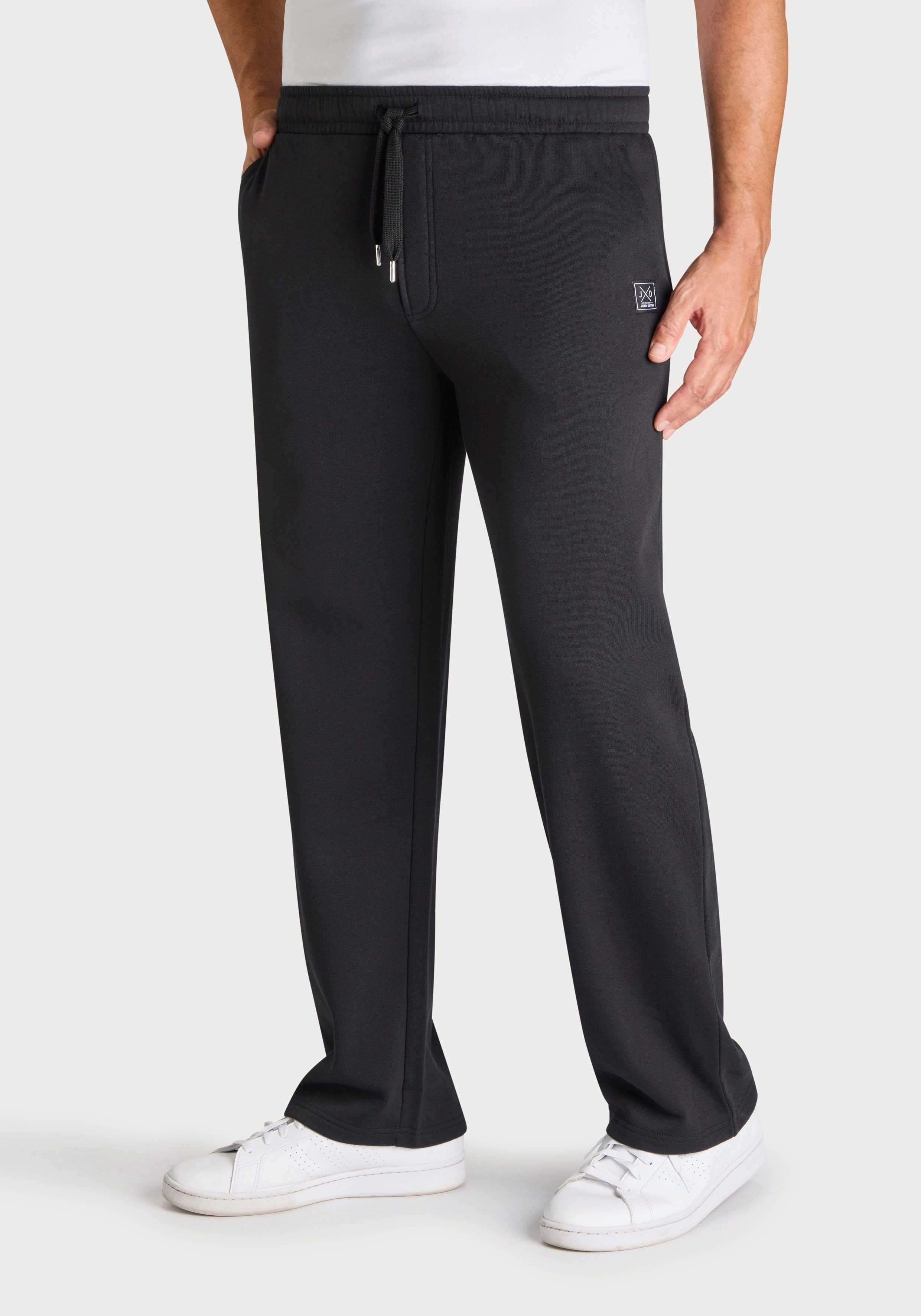 John Devin Sweathose - Jogginghose aus innen angerauter Sweatware mit breit günstig online kaufen