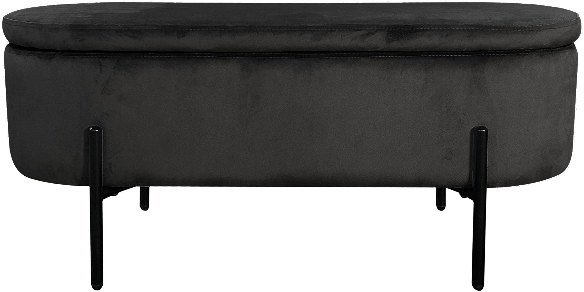 byLIVING Sitzbank NOVA, Samt, mit Stauraum/Truhe, Innenmaß Truhe 26,5 x 83cm, Höhe: 19 cm