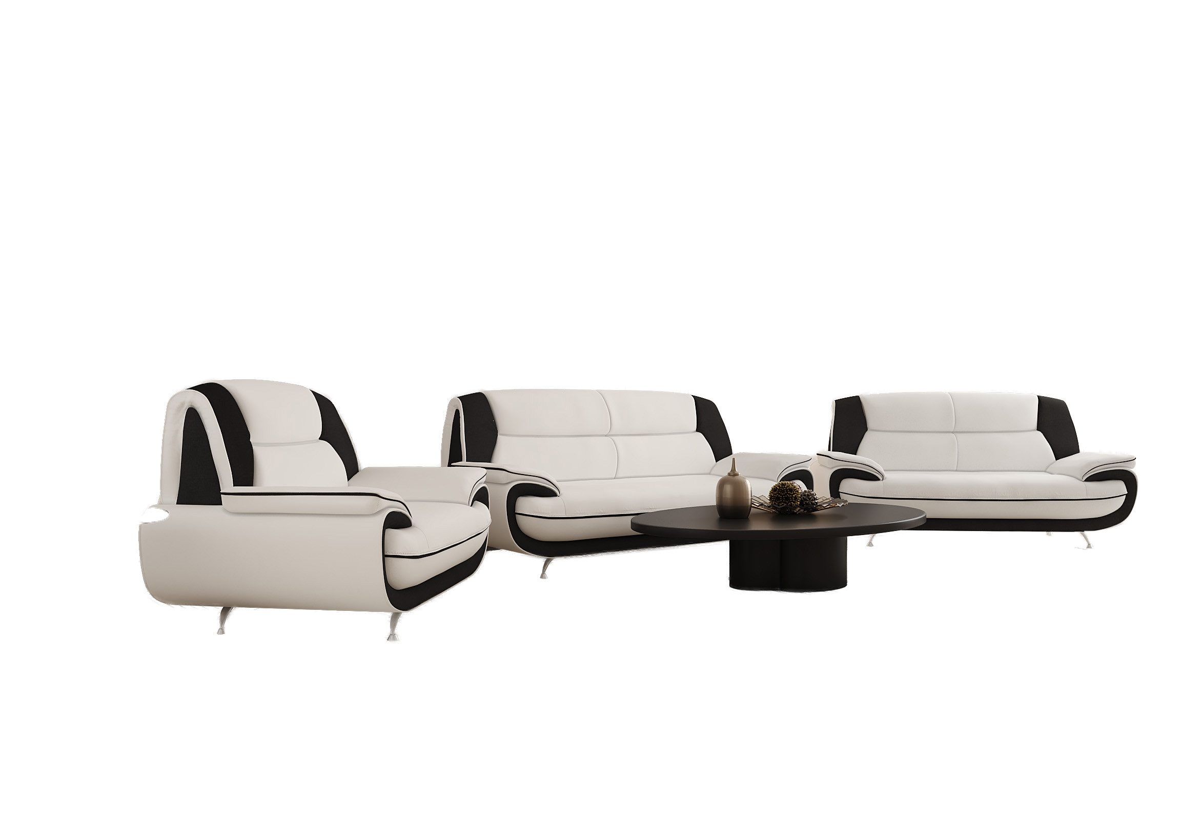Kaiser Möbel Loungeset Wohnzimmer-Set 3-2-1 modern, Stoff Kronos, PALERMO, (3-2-1, Sitzgarnitur 3-2-1), breite Sitzflächen keine Schlaffunktion – Bild 2 von 5