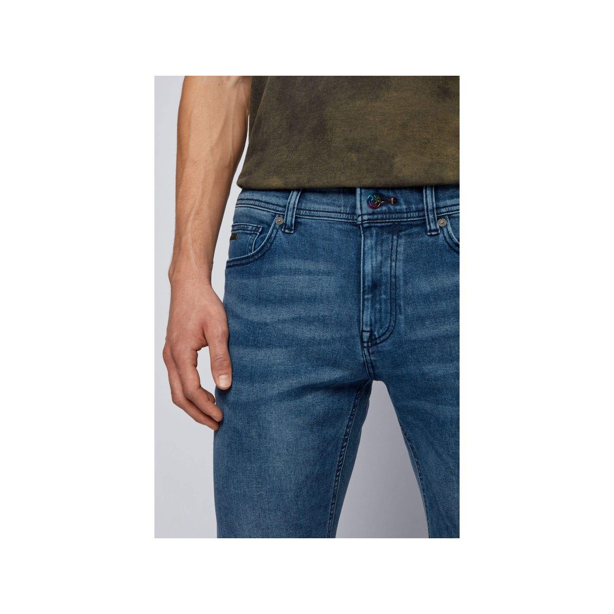 HUGO (1-tlg) 5-Pocket-Jeans blau