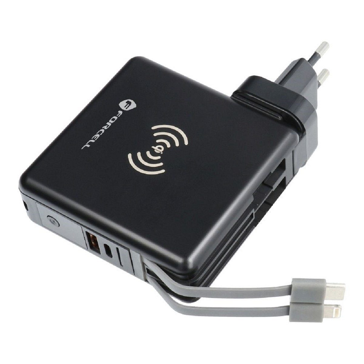 Forcell Multifunktionsladegerät 5in1 PD 20W mit USB Typ C/iPhone-Anschluss Universal-Ladegerät