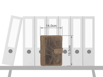 Greenburry Terminplaner "Vintage" Leder, A6 (14x19cm), Terminkalender, mit Kalender 2024, antik braun